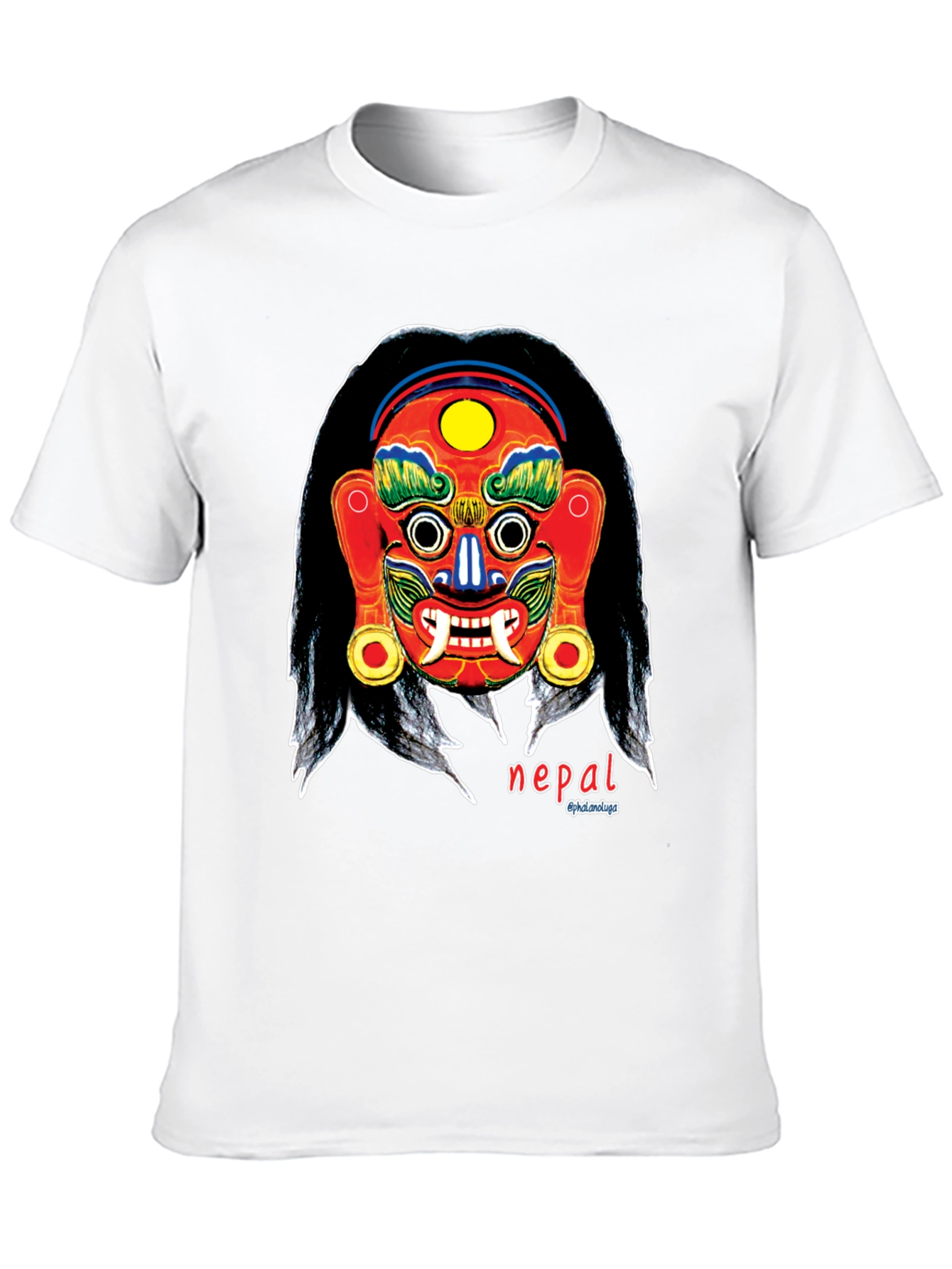 Nepal Mask Graphic Tee - Unique Design