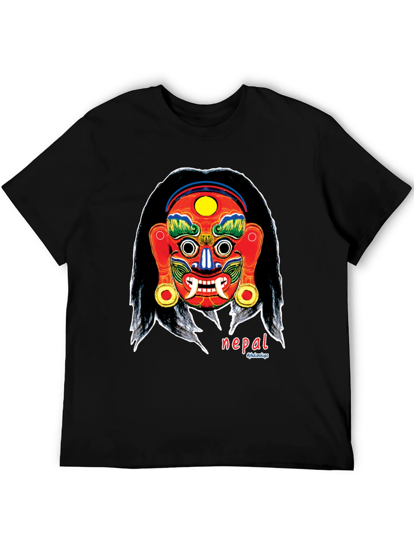 Nepal Mask Graphic Tee - Unique Design