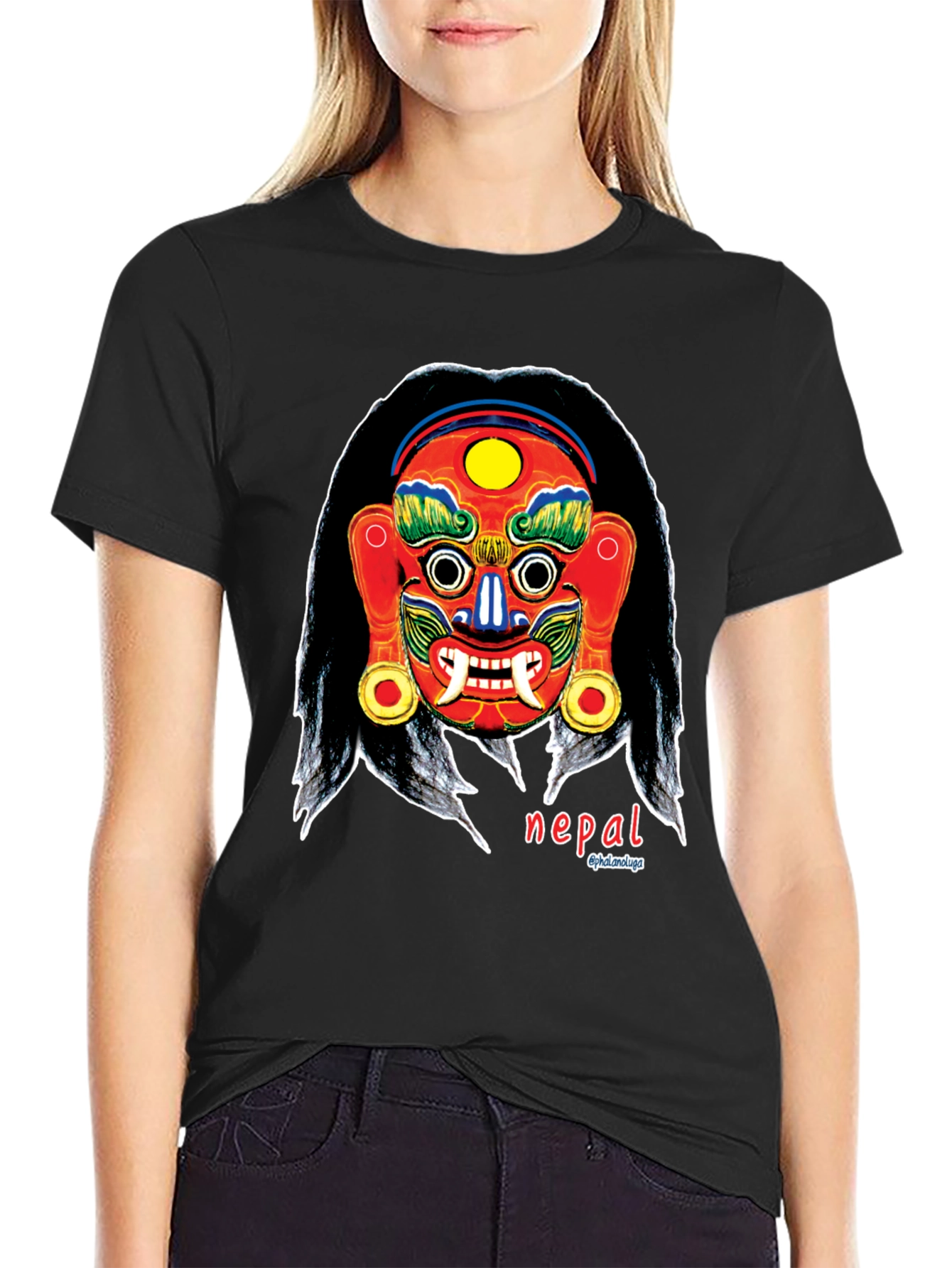 Nepal Mask Graphic Tee - Unique Design