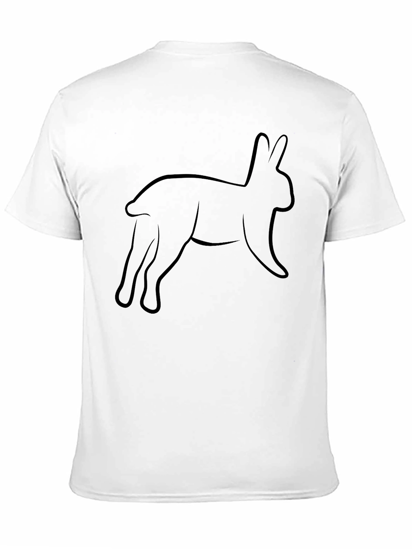 Black T-Shirt with Abstract Bunny Rabbit Design