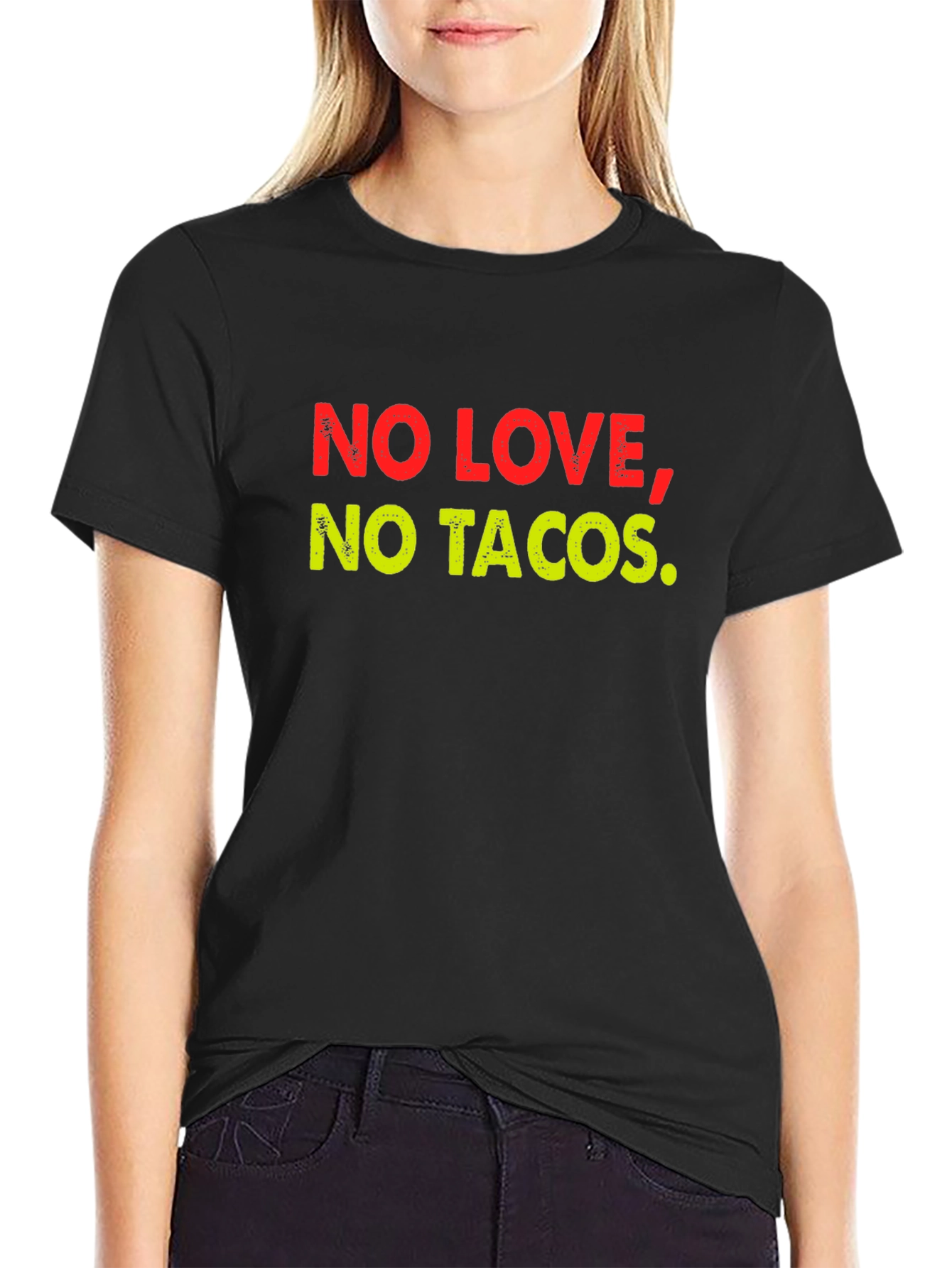 No Love No Tacos Mens Black T-Shirt