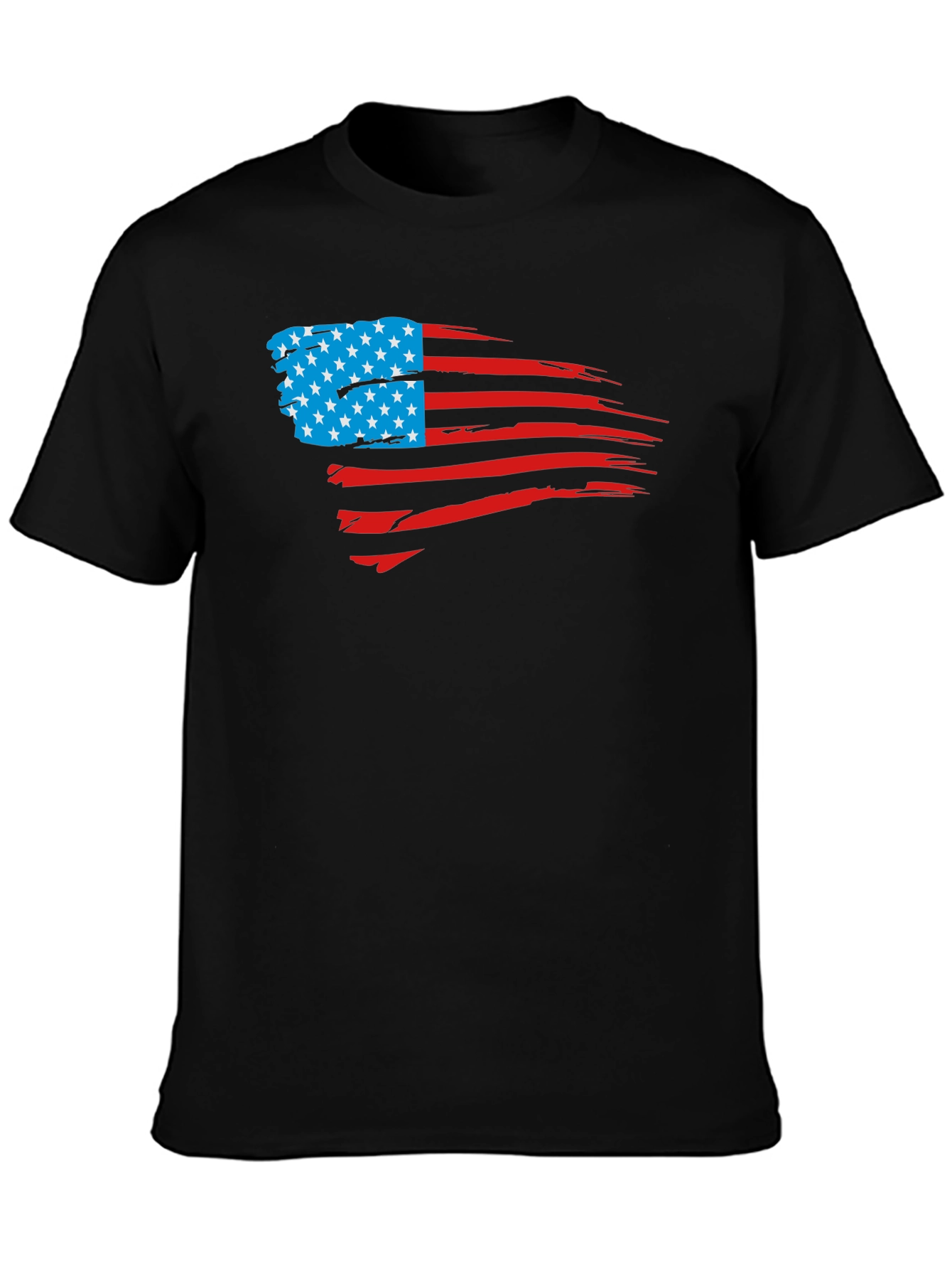 USA Flag Distressed Graphic Tee - Patriotic Style