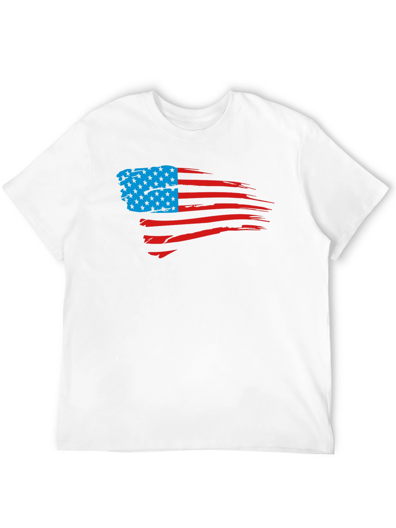 USA Flag Distressed Graphic Tee - Patriotic Style