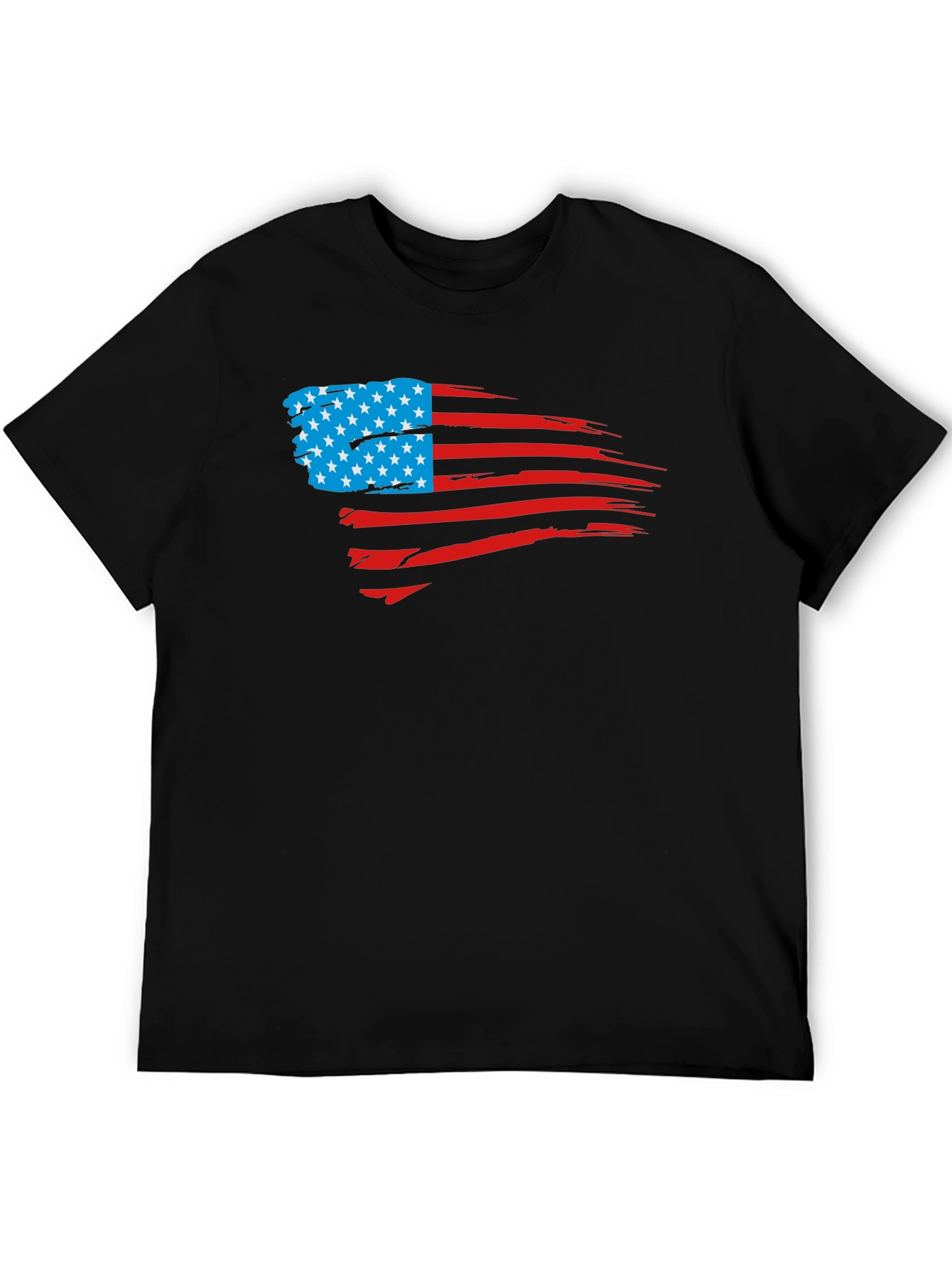 USA Flag Distressed Graphic Tee - Patriotic Style