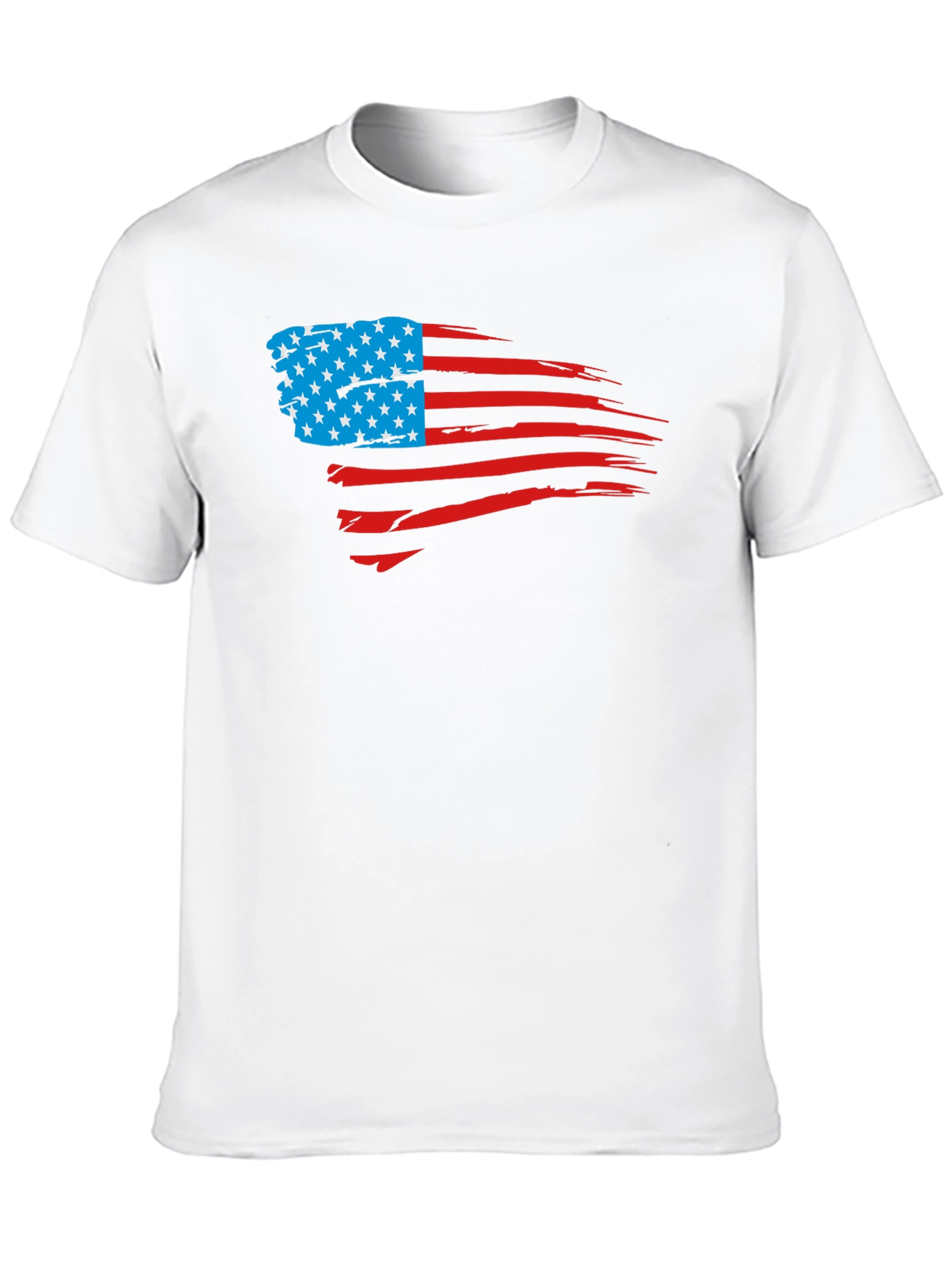 USA Flag Distressed Graphic Tee - Patriotic Style