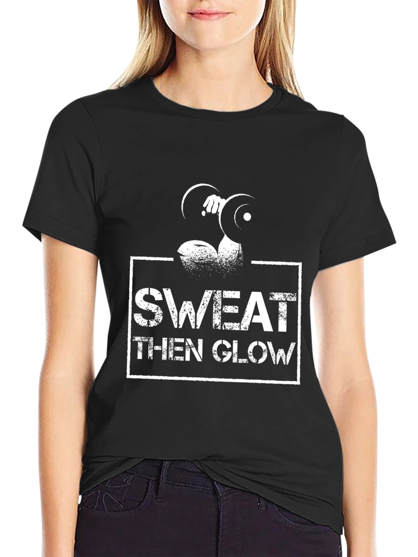 Sweat Then Glow Graphic Tee - Gym Motivation