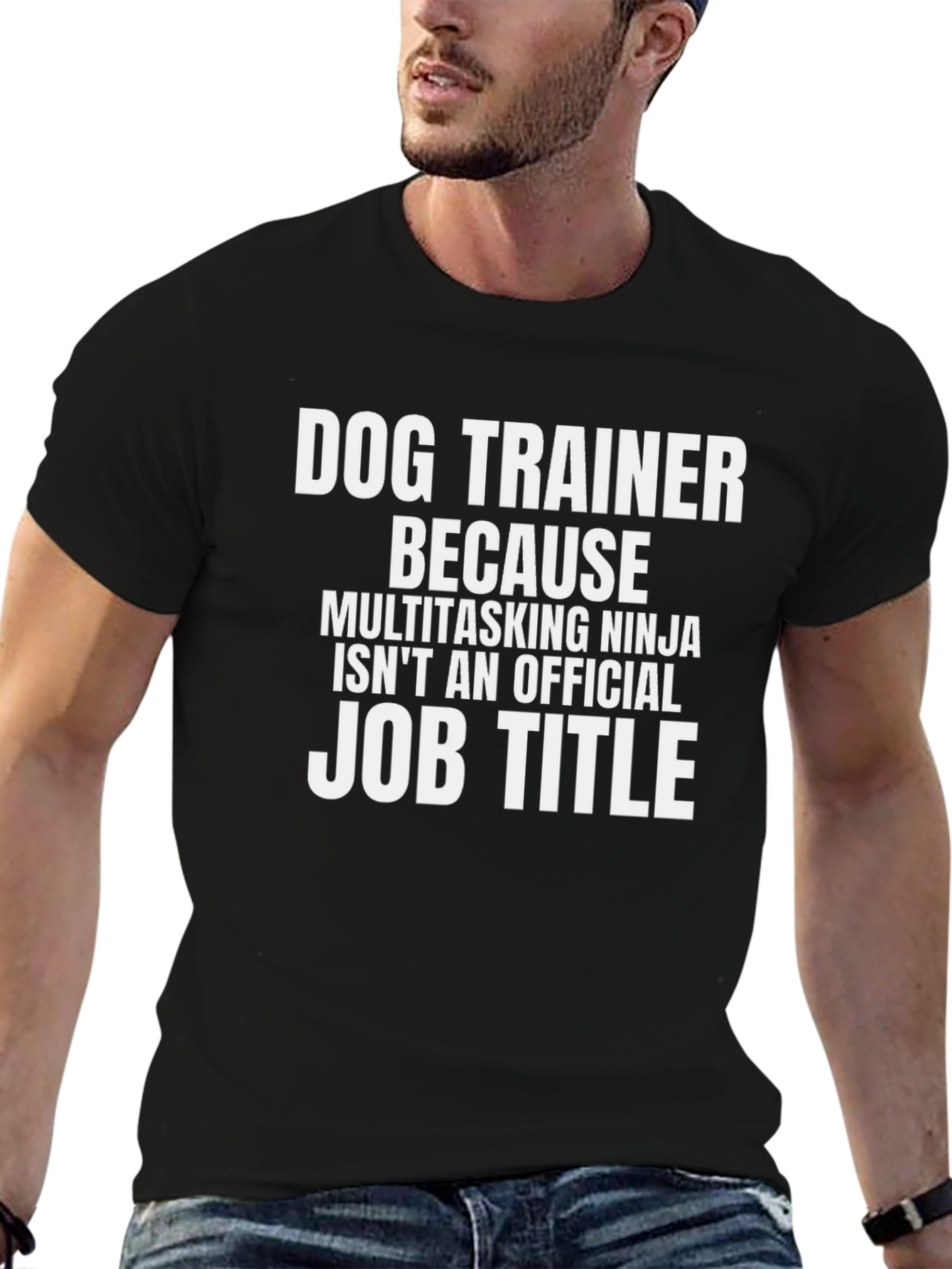 Dog Trainer Ninja Job Title Mens Black T-Shirt