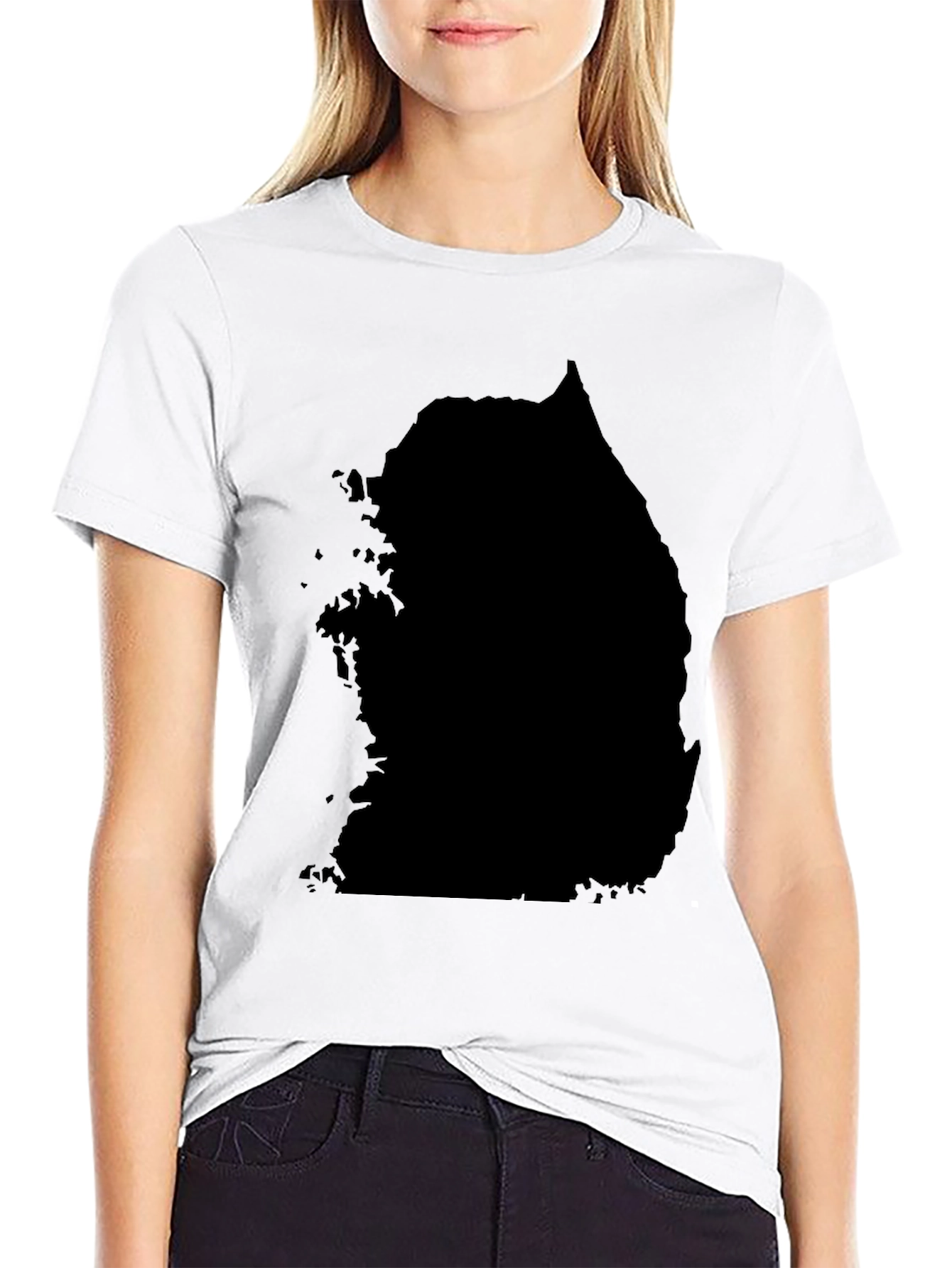 South Korea Map Black Graphic Tee