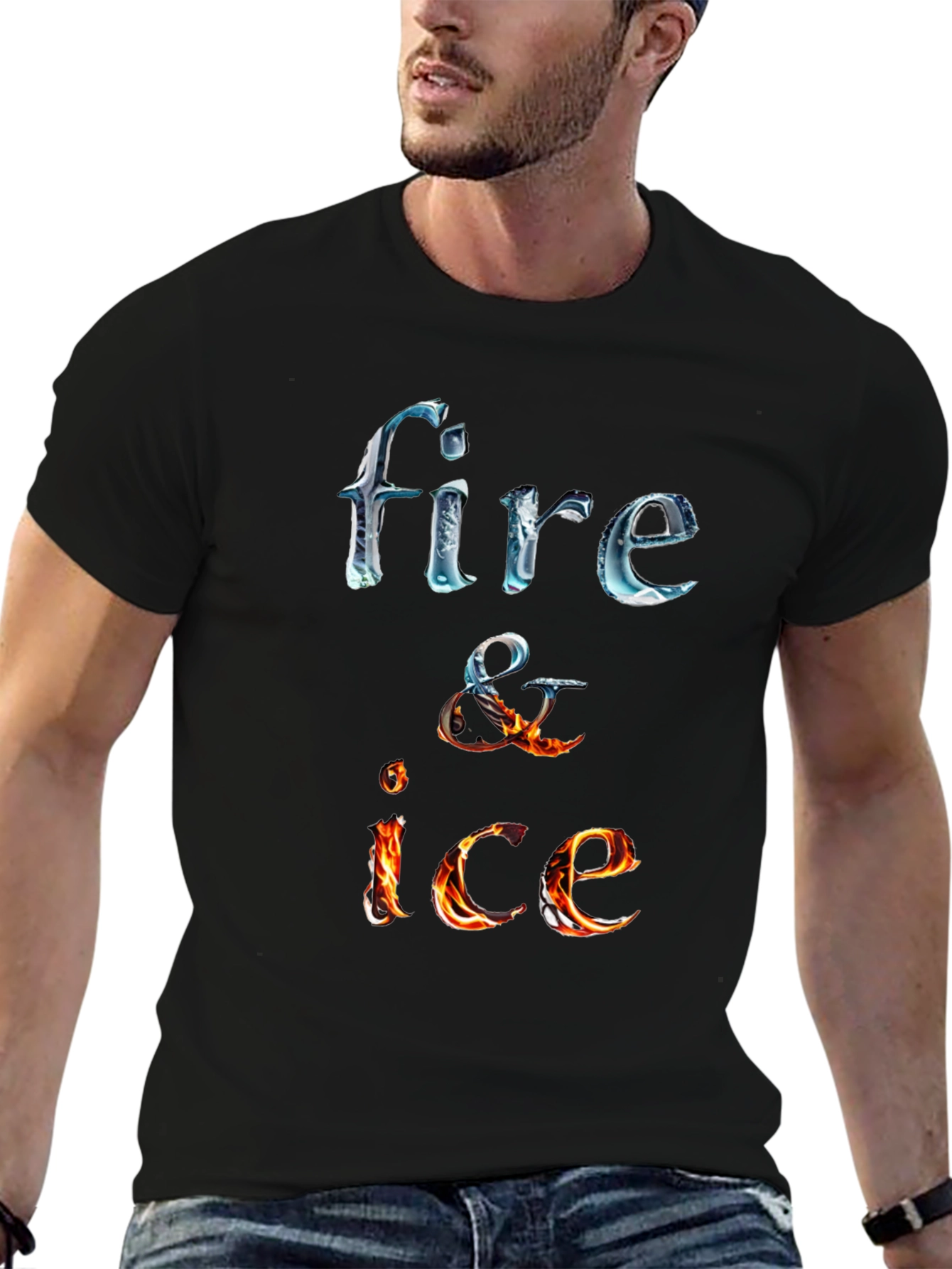 Fire and Ice Graphic Tee - Cool Design T-Shirt