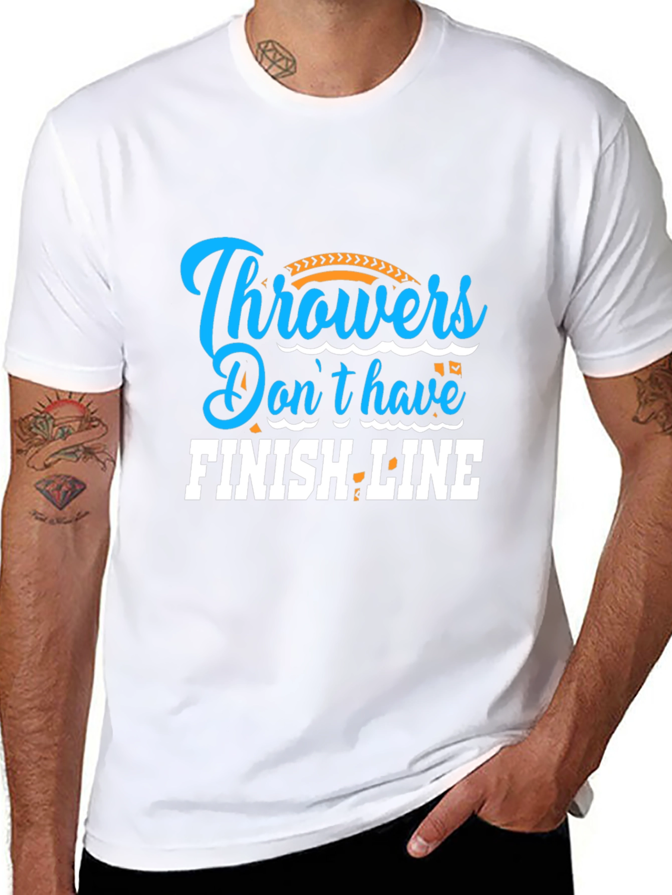 Throwers Dont Have Finish Line Black Graphic Tee
