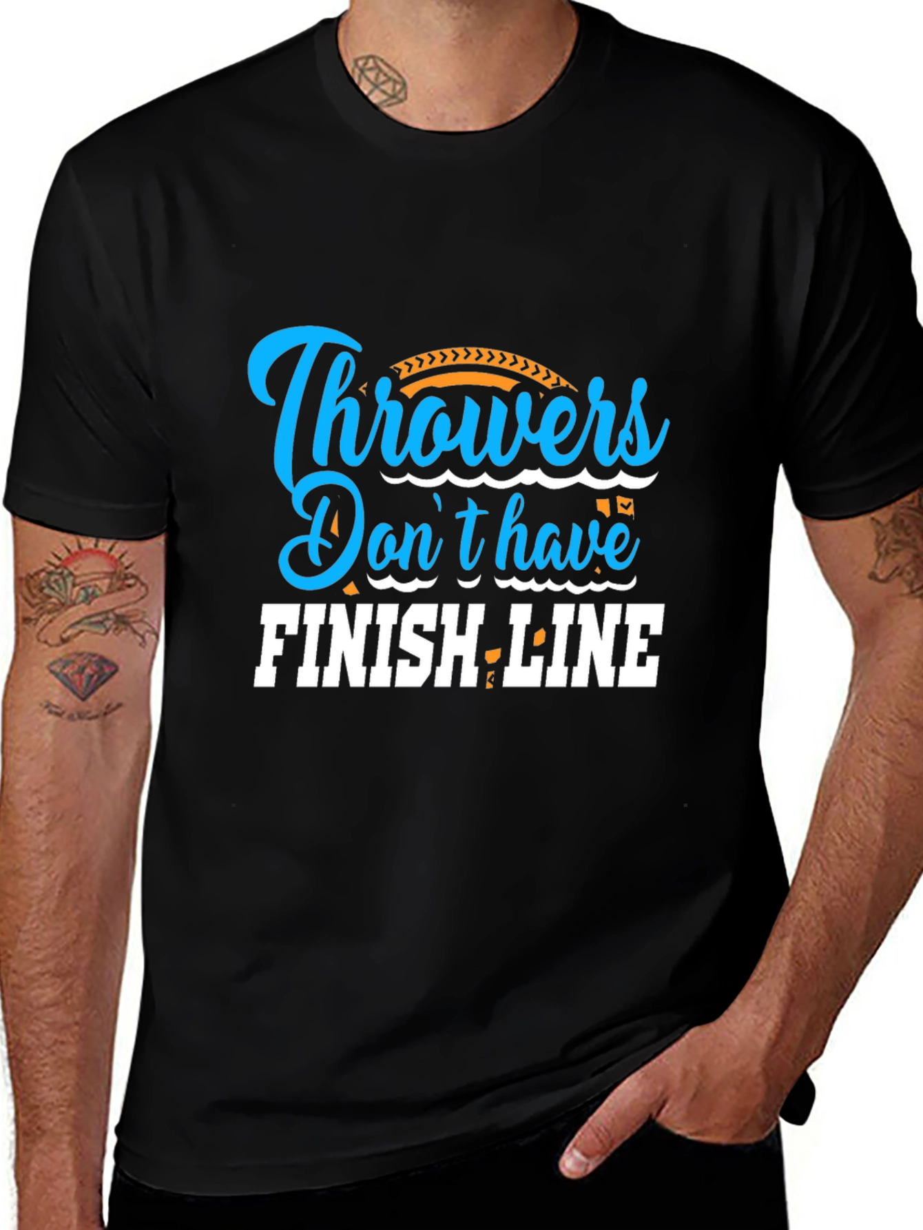 Throwers Dont Have Finish Line Black Graphic Tee