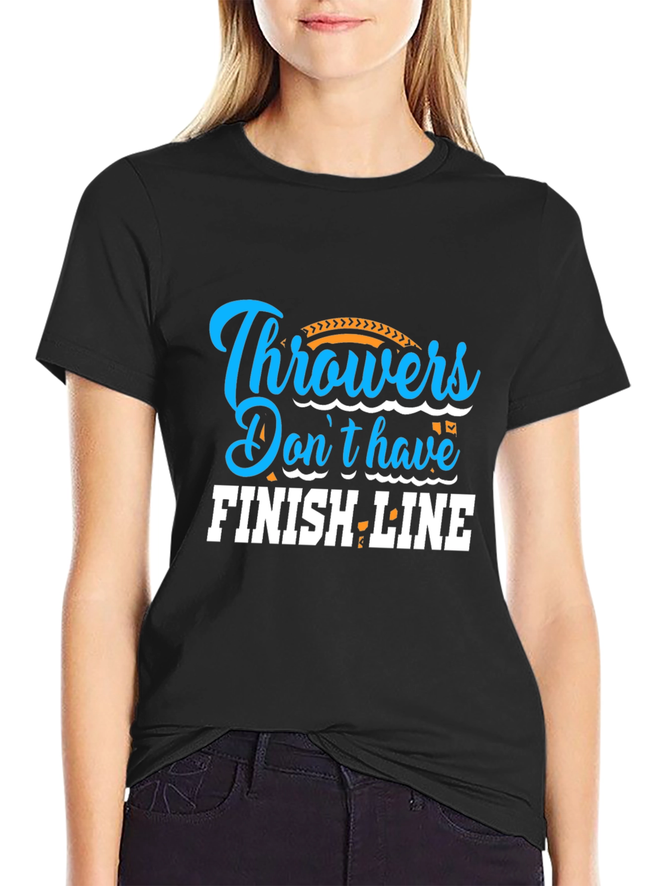 Throwers Dont Have Finish Line Black Graphic Tee