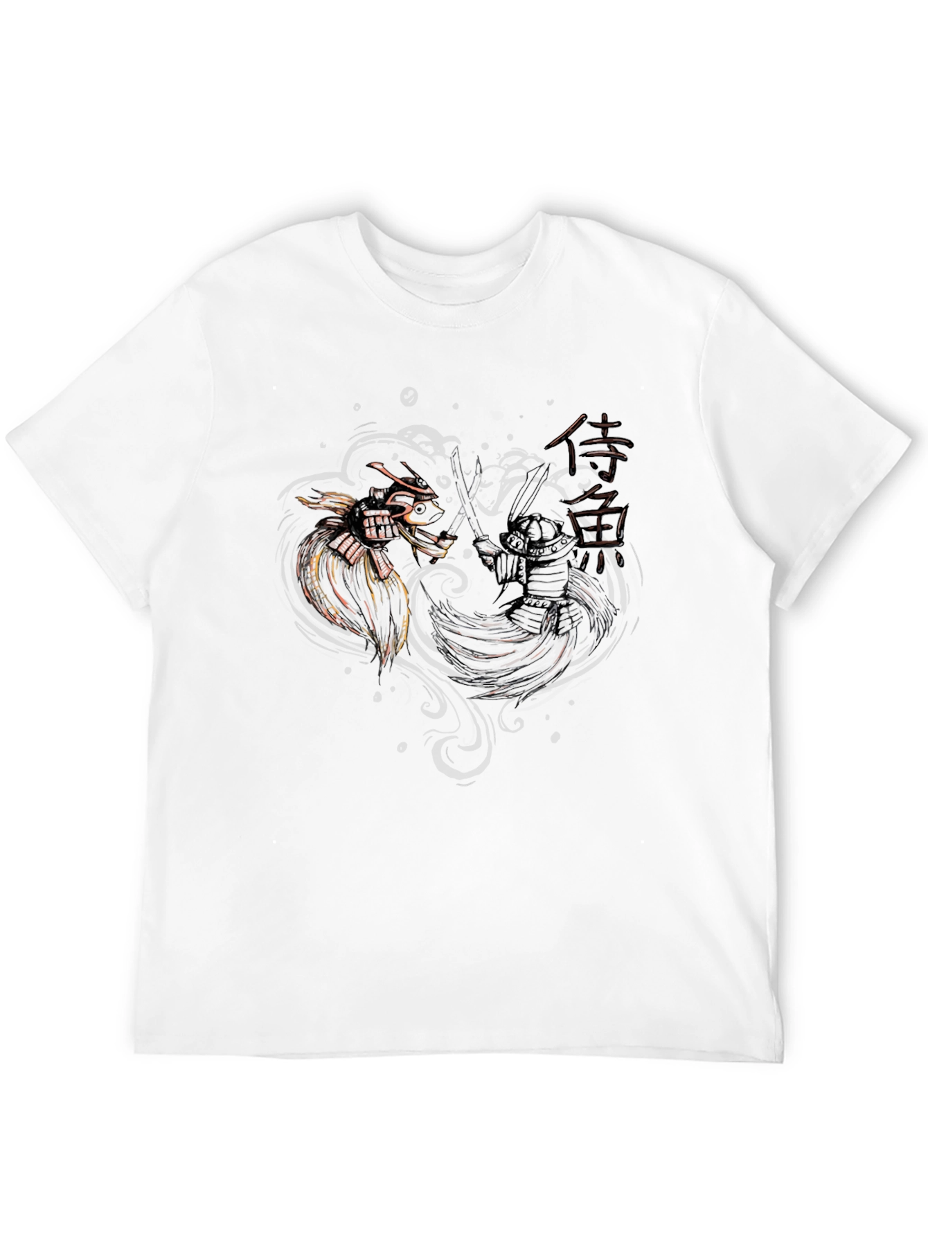 Samurai Dragon Duel Black T-Shirt