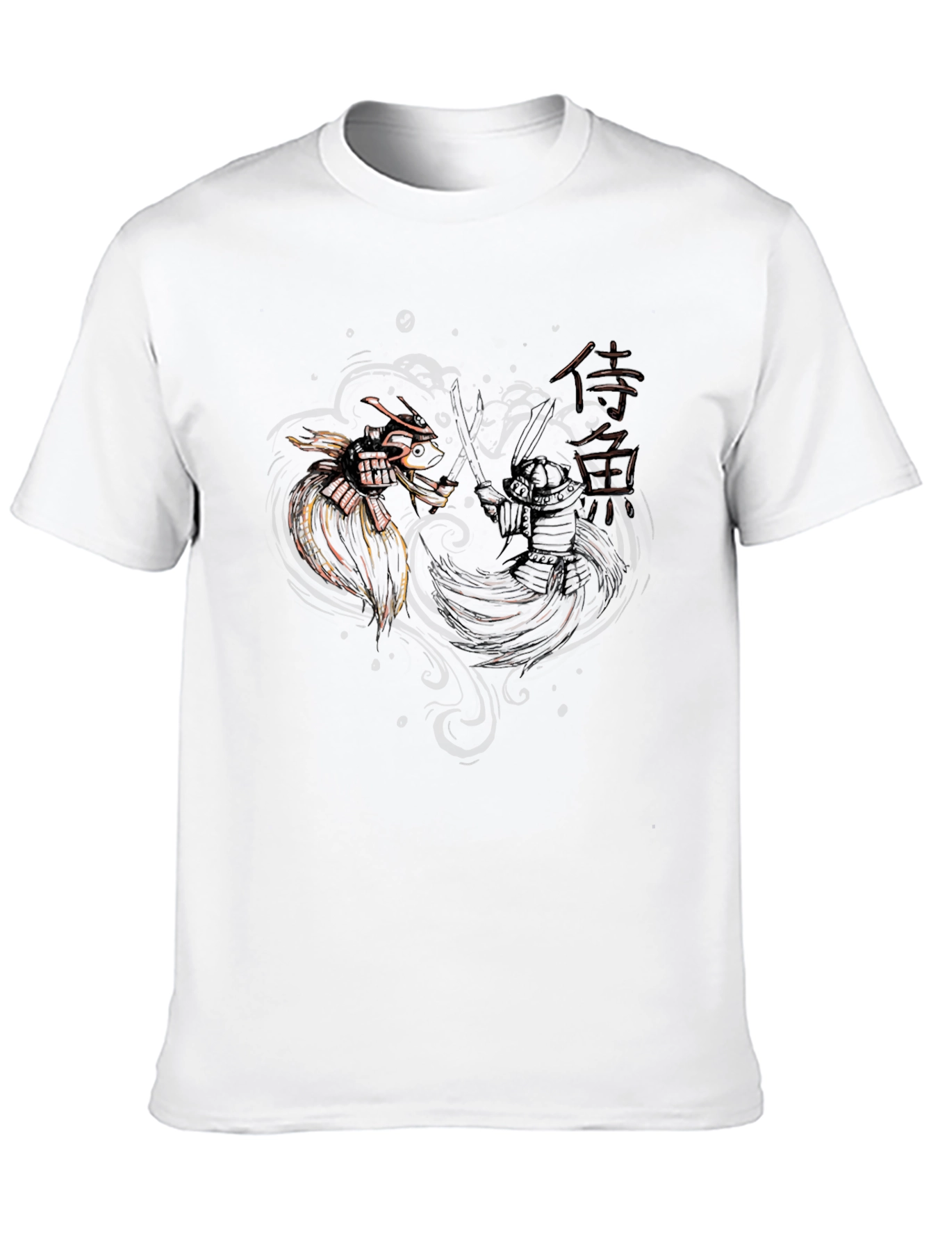 Samurai Dragon Duel Black T-Shirt