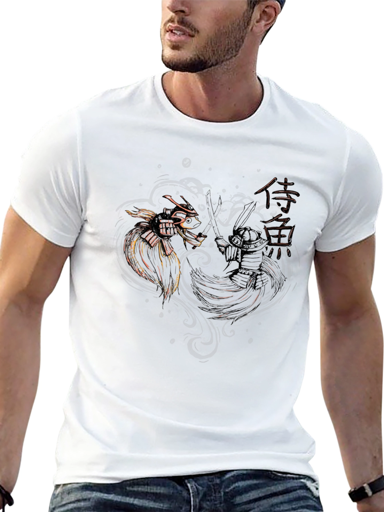 Samurai Dragon Duel Black T-Shirt