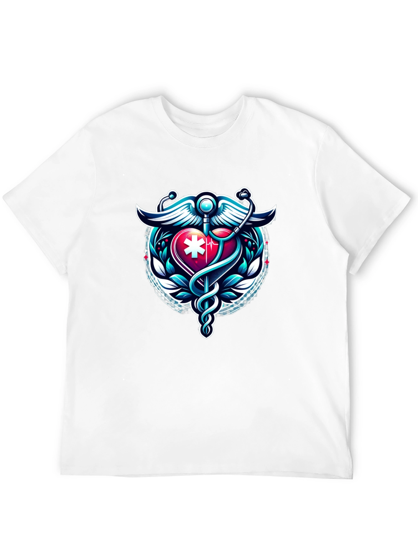 Medical Caduceus Heartbeat Graphic Tee