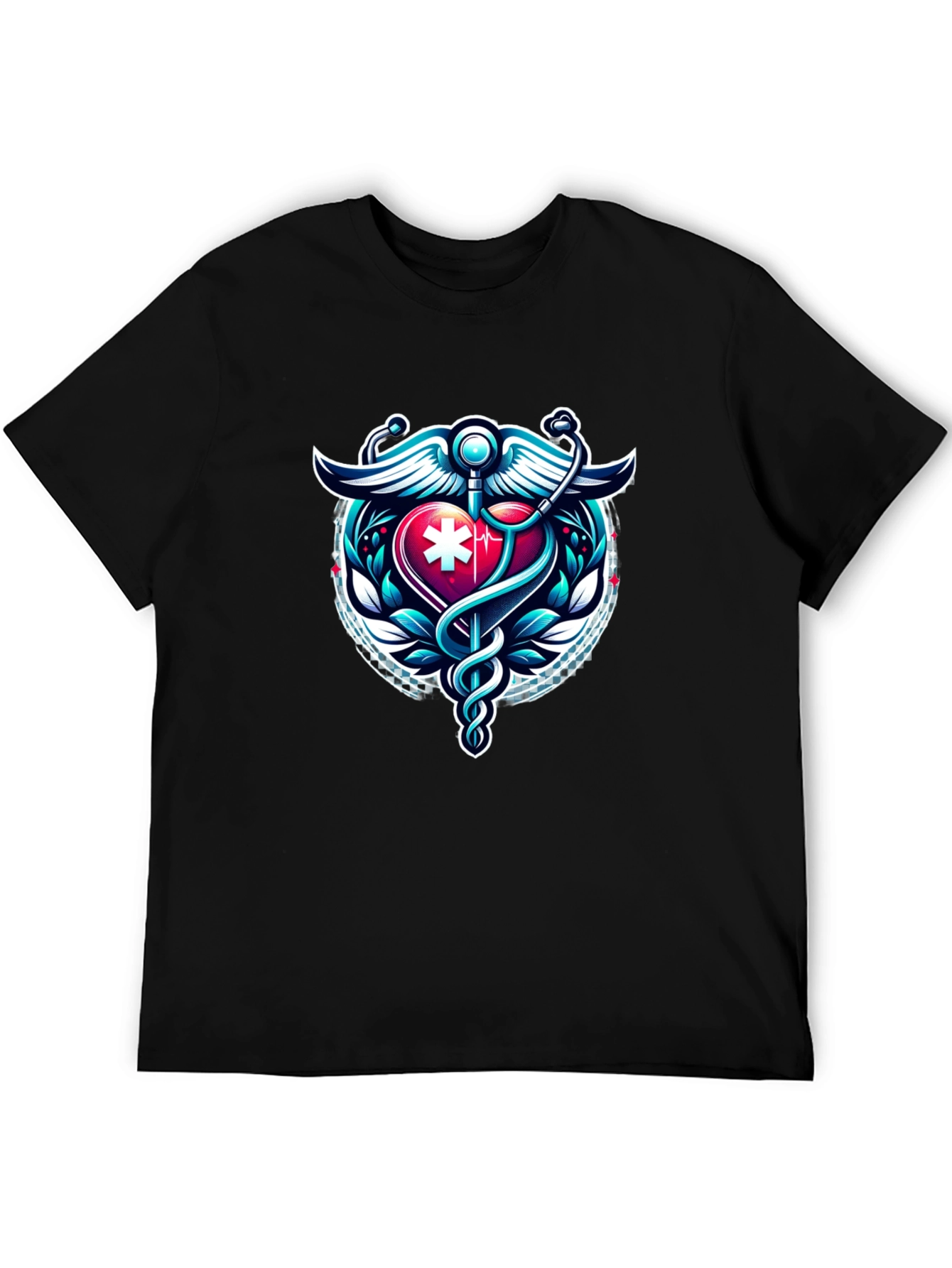 Medical Caduceus Heartbeat Graphic Tee