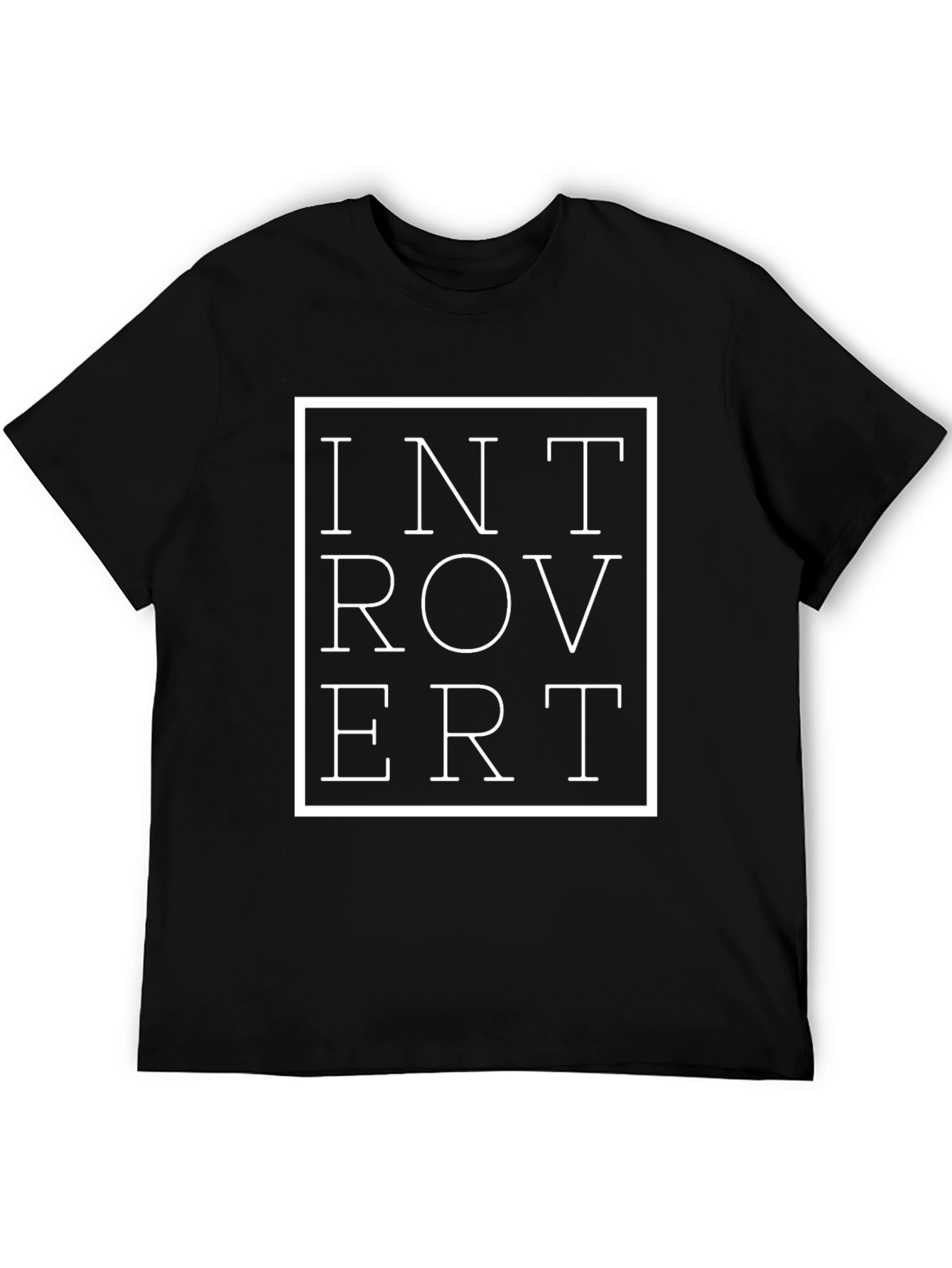 Introvert Graphic T-Shirt - Black Cotton Tee