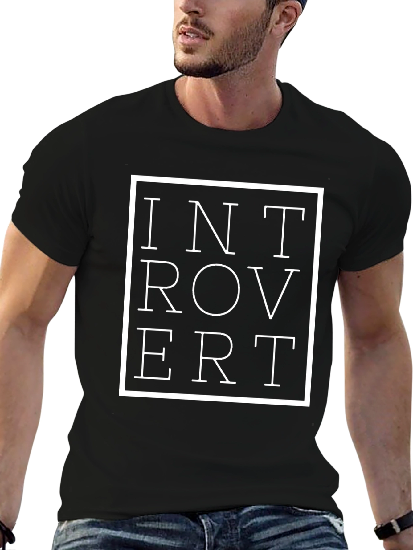 Introvert Graphic T-Shirt - Black Cotton Tee