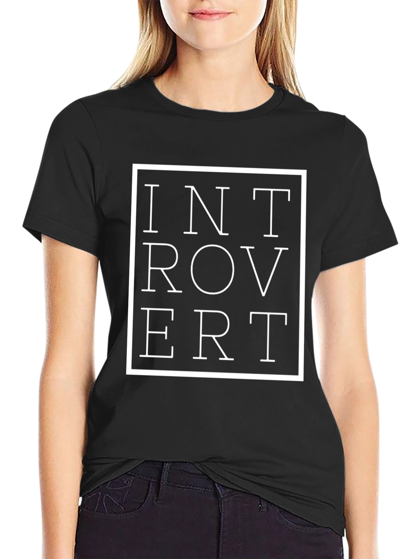 Introvert Graphic T-Shirt - Black Cotton Tee