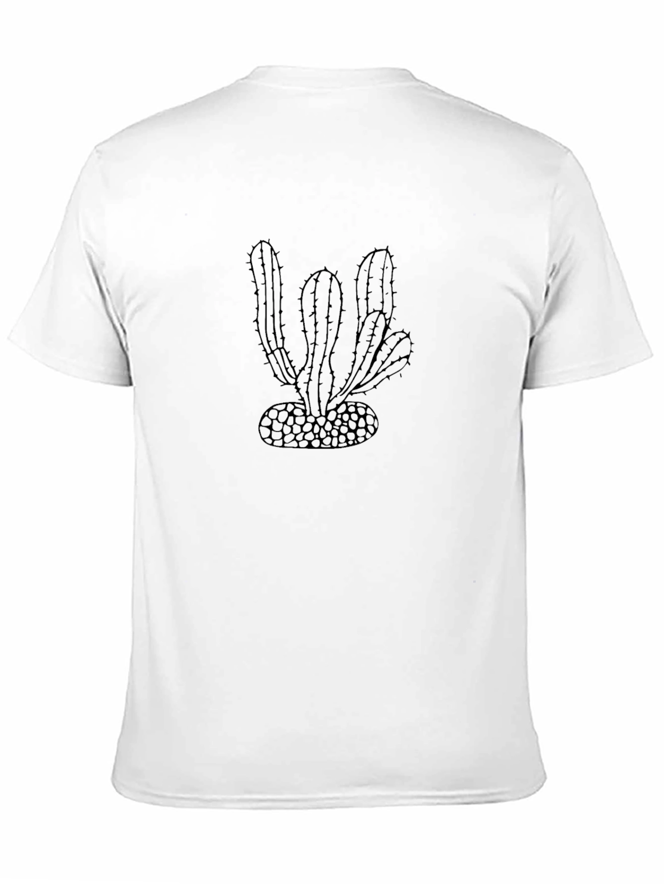 Cactus Outline Graphic Tee - Black