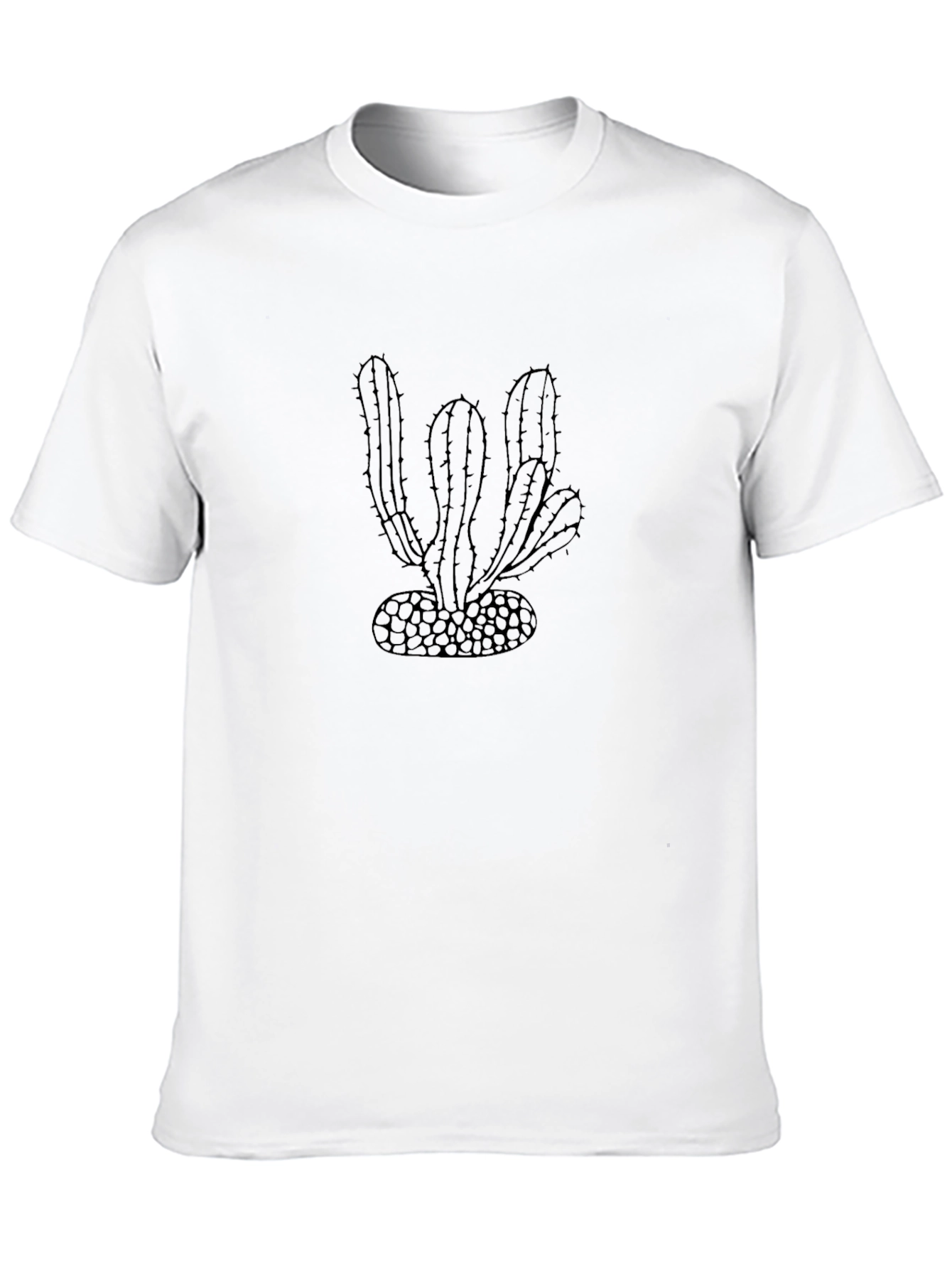 Cactus Outline Graphic Tee - Black
