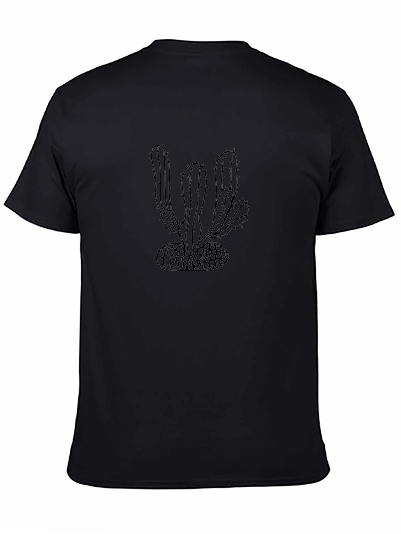 Cactus Outline Graphic Tee - Black