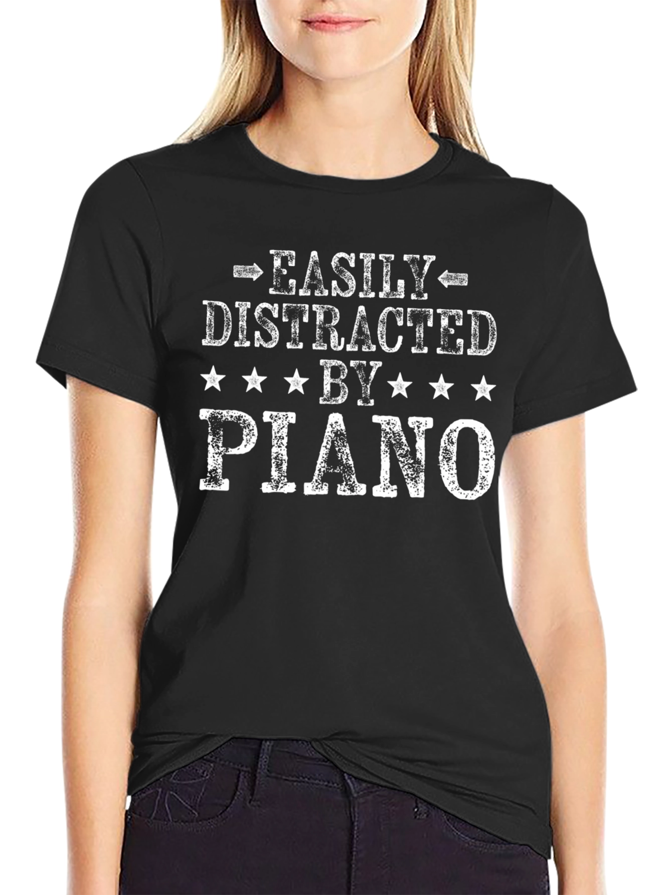 Easily Distracted By Piano T-Shirt - Musician Tee
