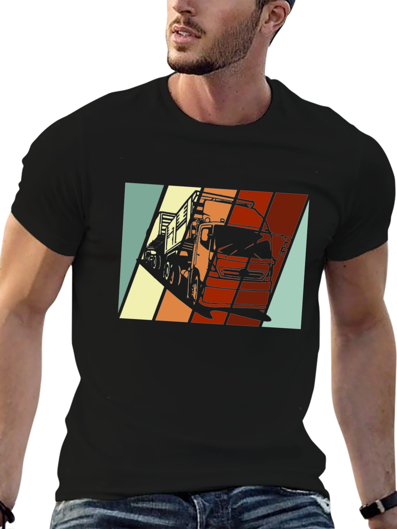 Retro Truck Graphic Tee - Classic Black