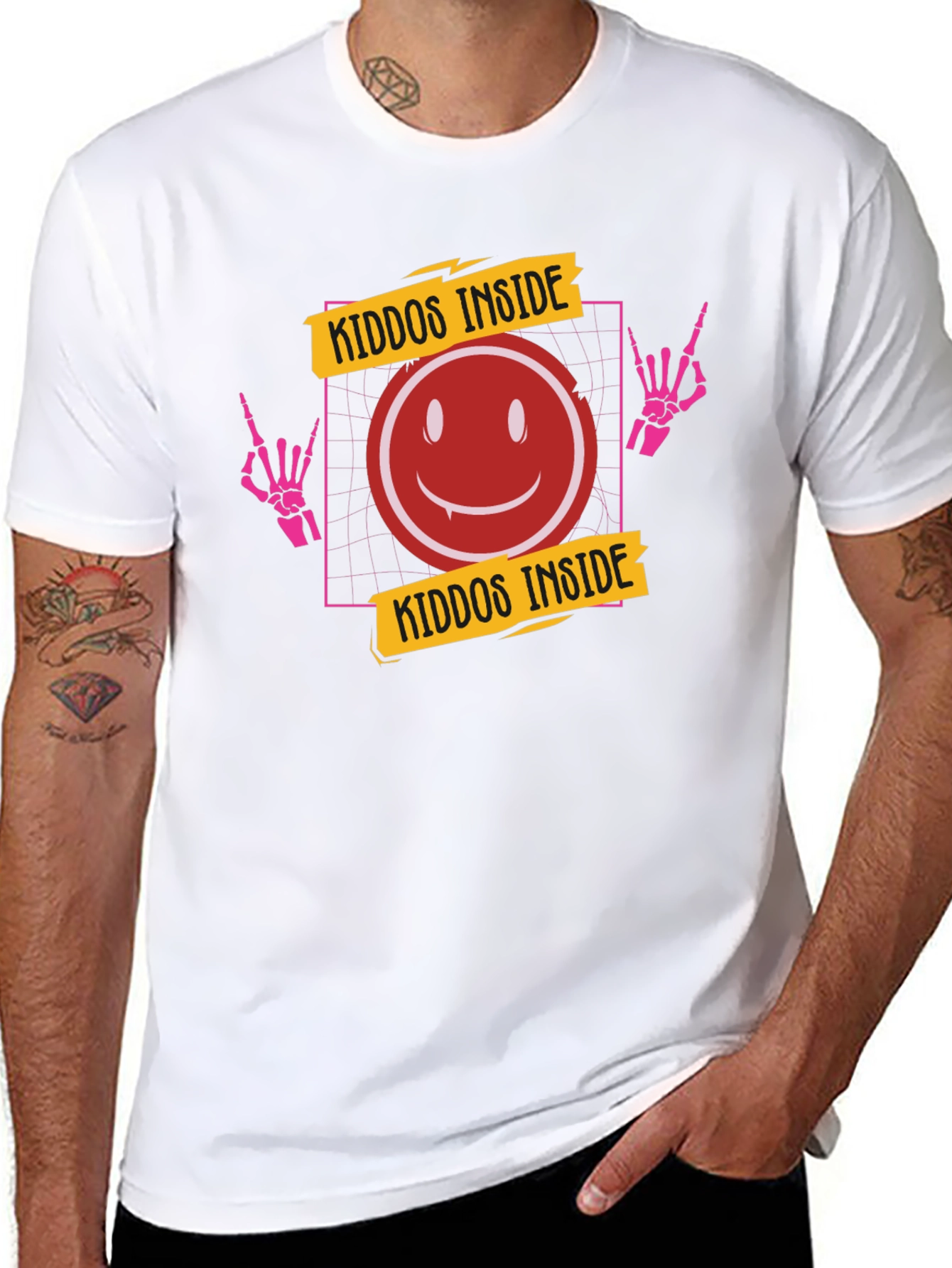 Kiddos Inside Graphic Tee - Trendy Black T-Shirt