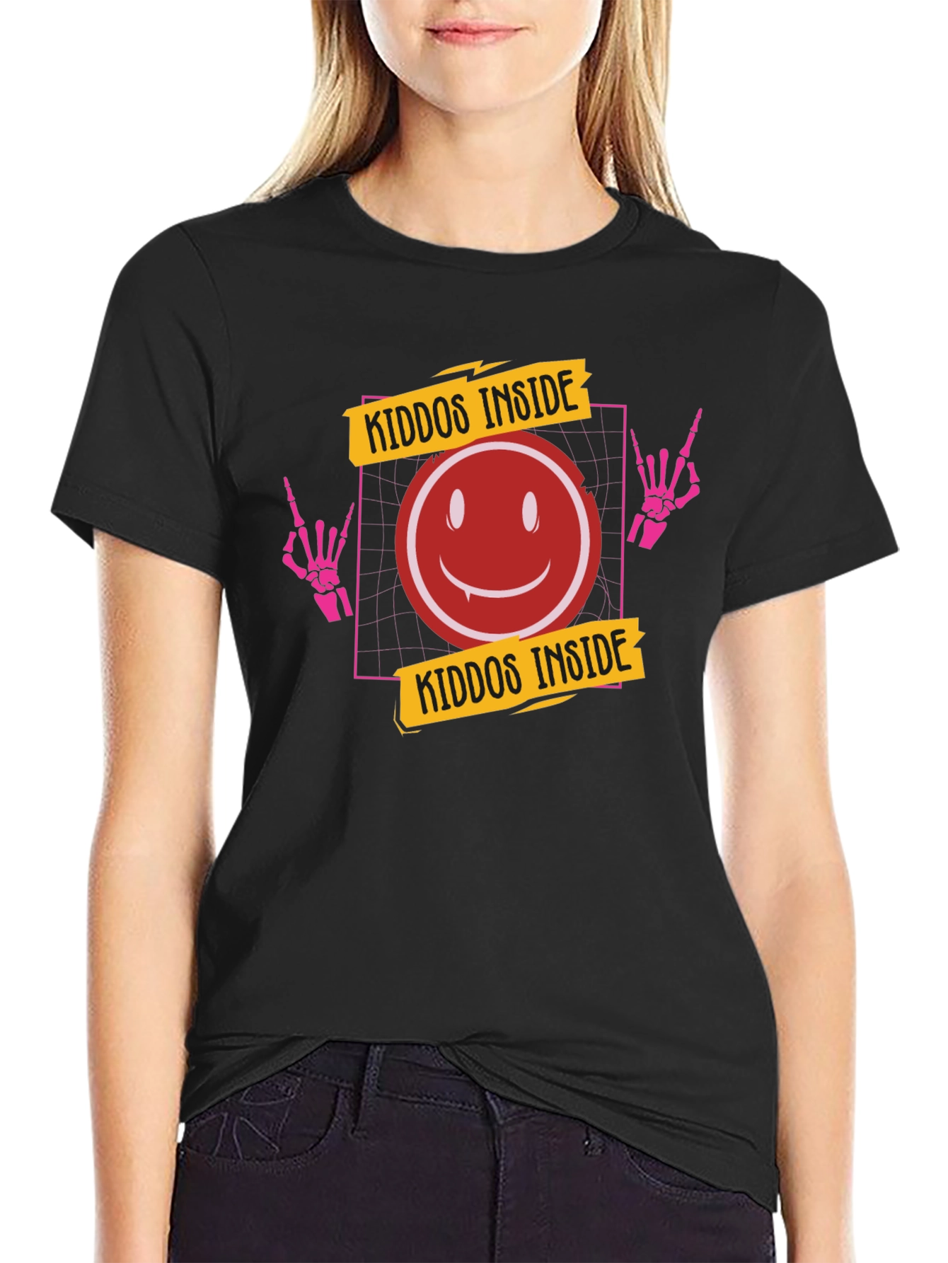 Kiddos Inside Graphic Tee - Trendy Black T-Shirt