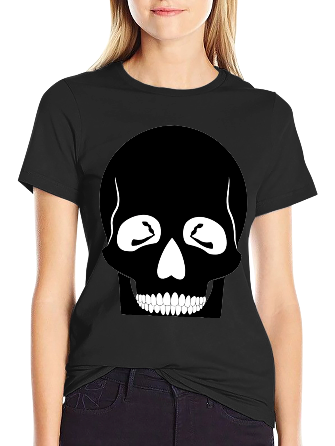 Skull Graphic Print Black T-Shirt