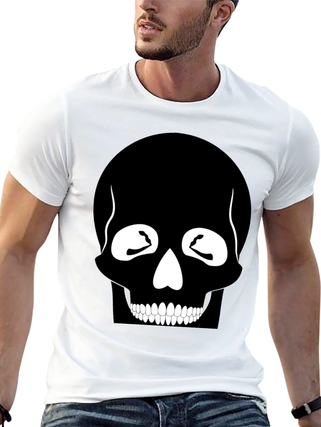 Skull Graphic Print Black T-Shirt