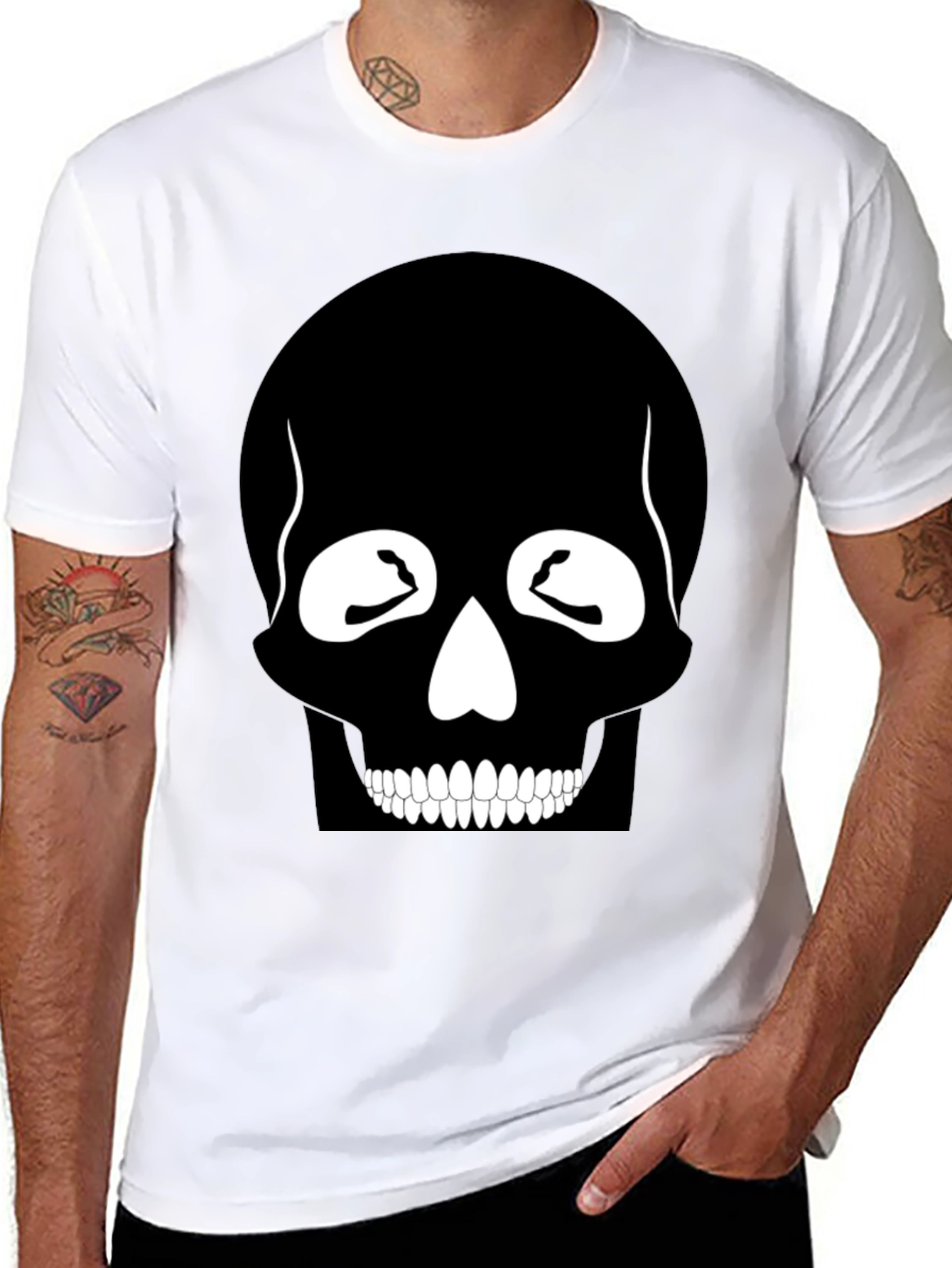 Skull Graphic Print Black T-Shirt