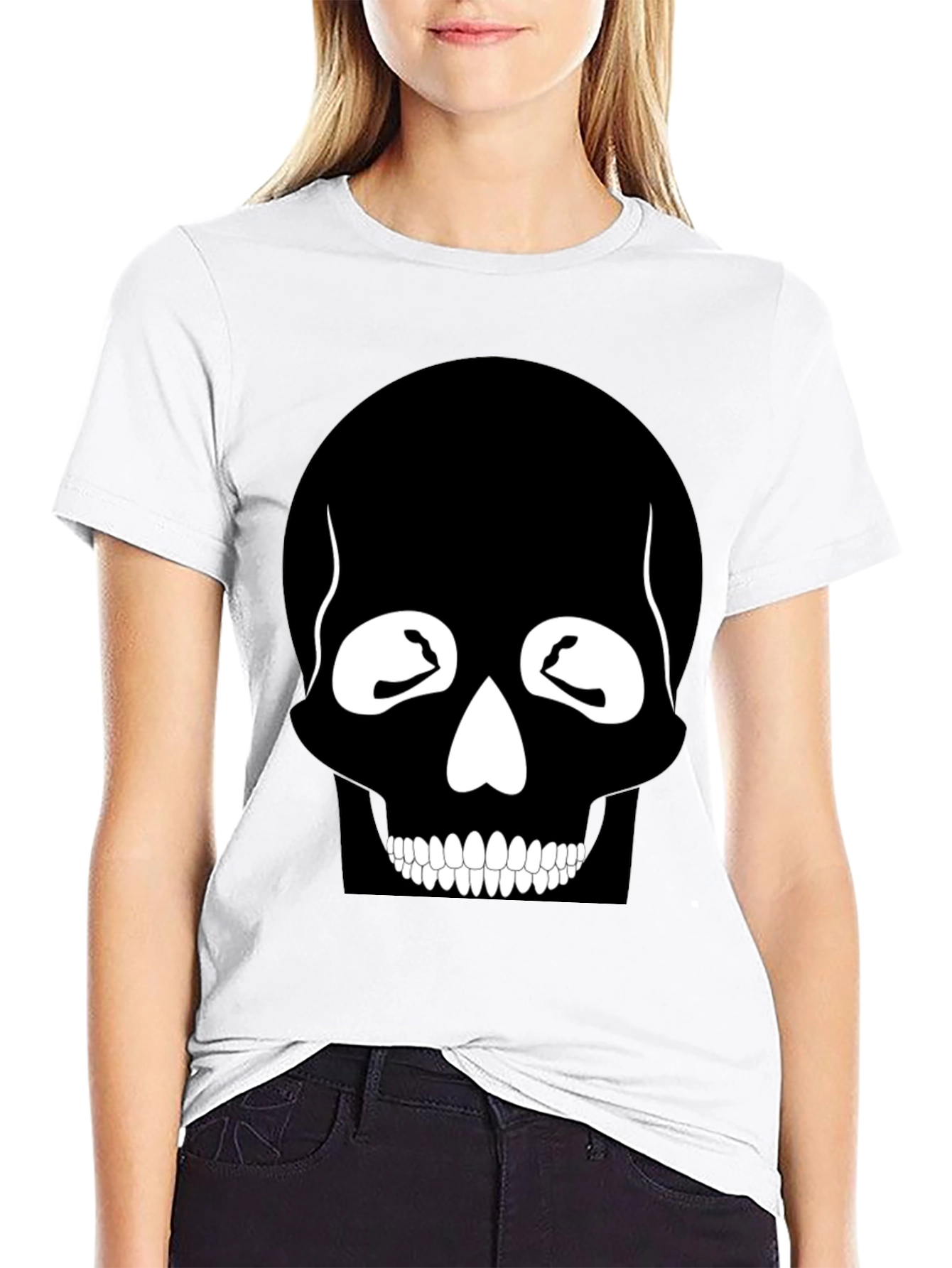 Skull Graphic Print Black T-Shirt