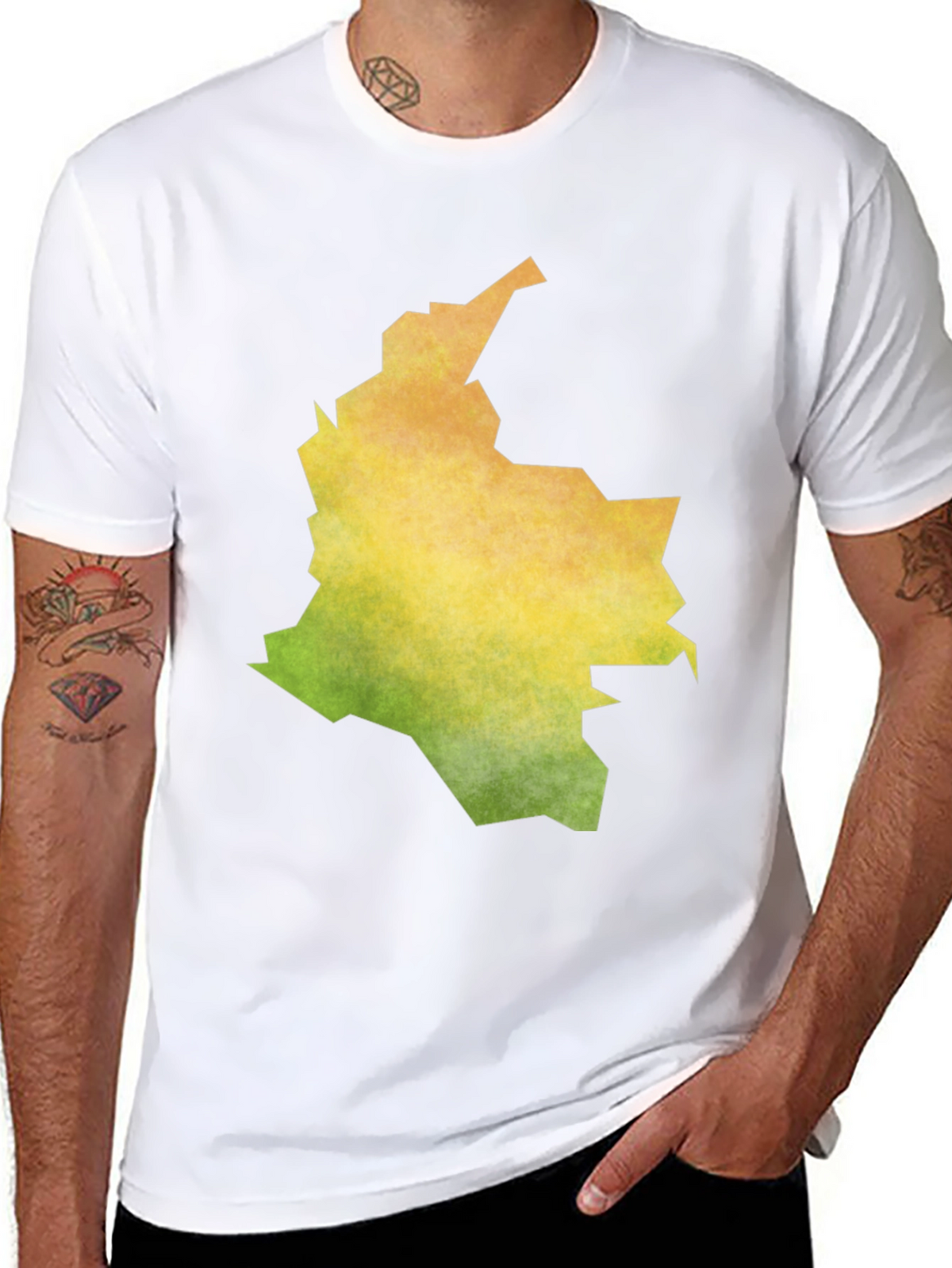 Colombia Map Graphic Black T-Shirt