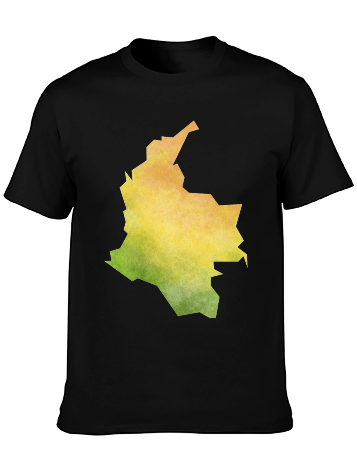 Colombia Map Graphic Black T-Shirt