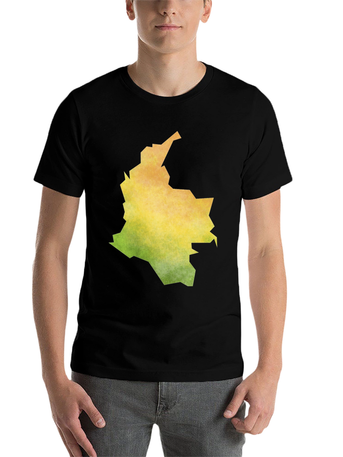 Colombia Map Graphic Black T-Shirt