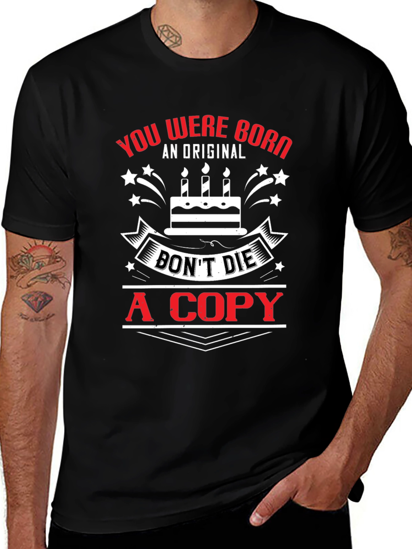 Be Original Black Graphic T-Shirt