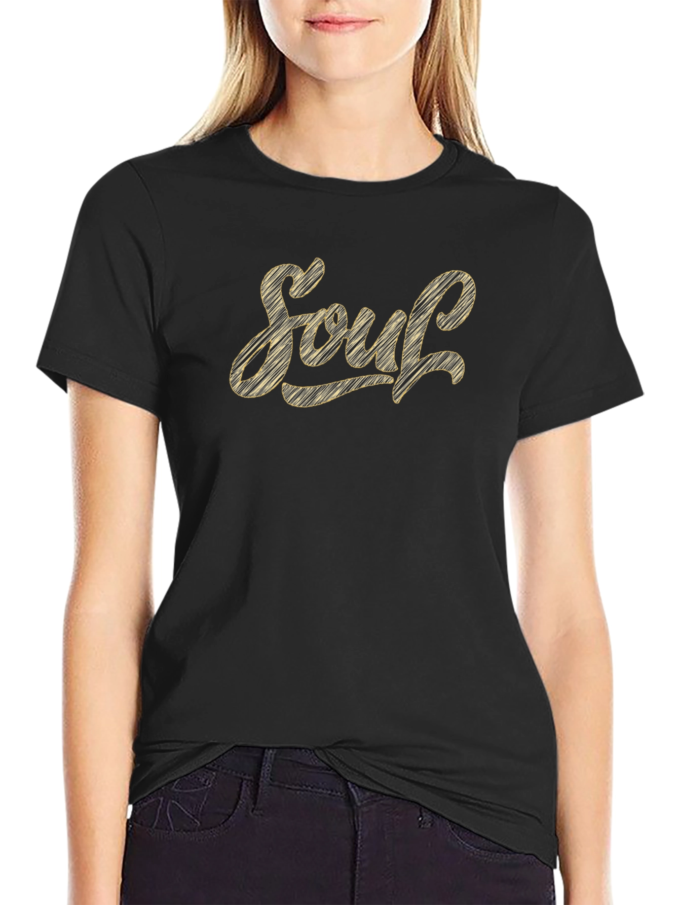 Soul Script Graphic Tee - Stylish Black T-Shirt