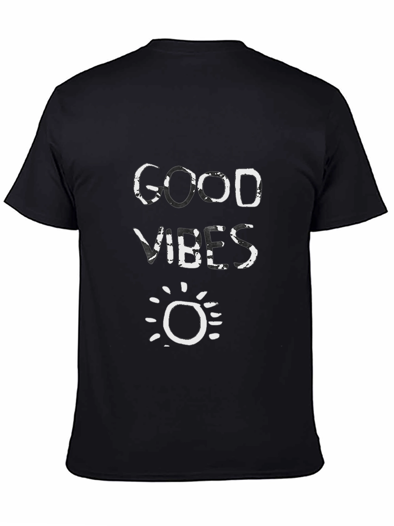 Good Vibes Graphic Print Black T-Shirt