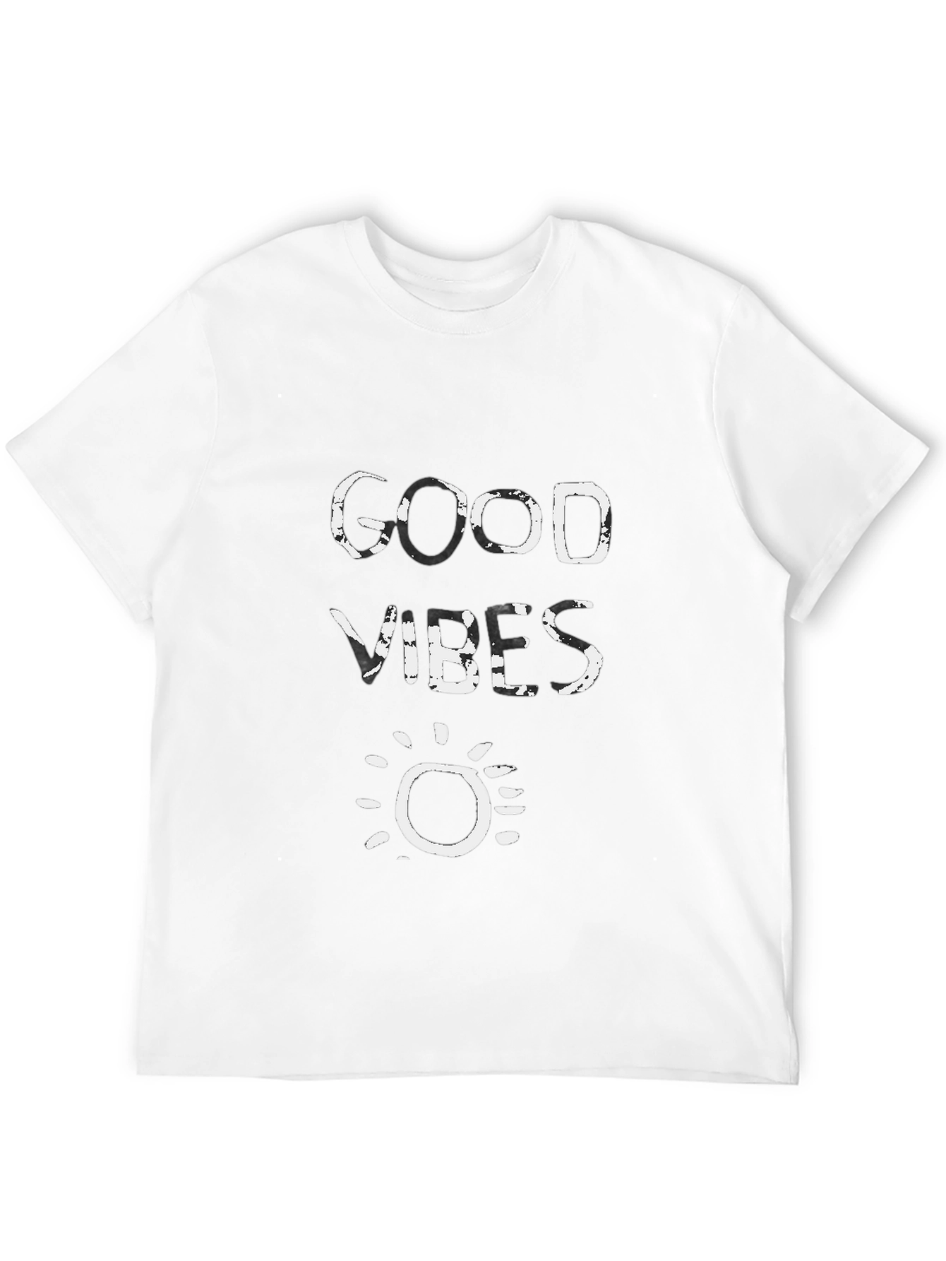 Good Vibes Graphic Print Black T-Shirt