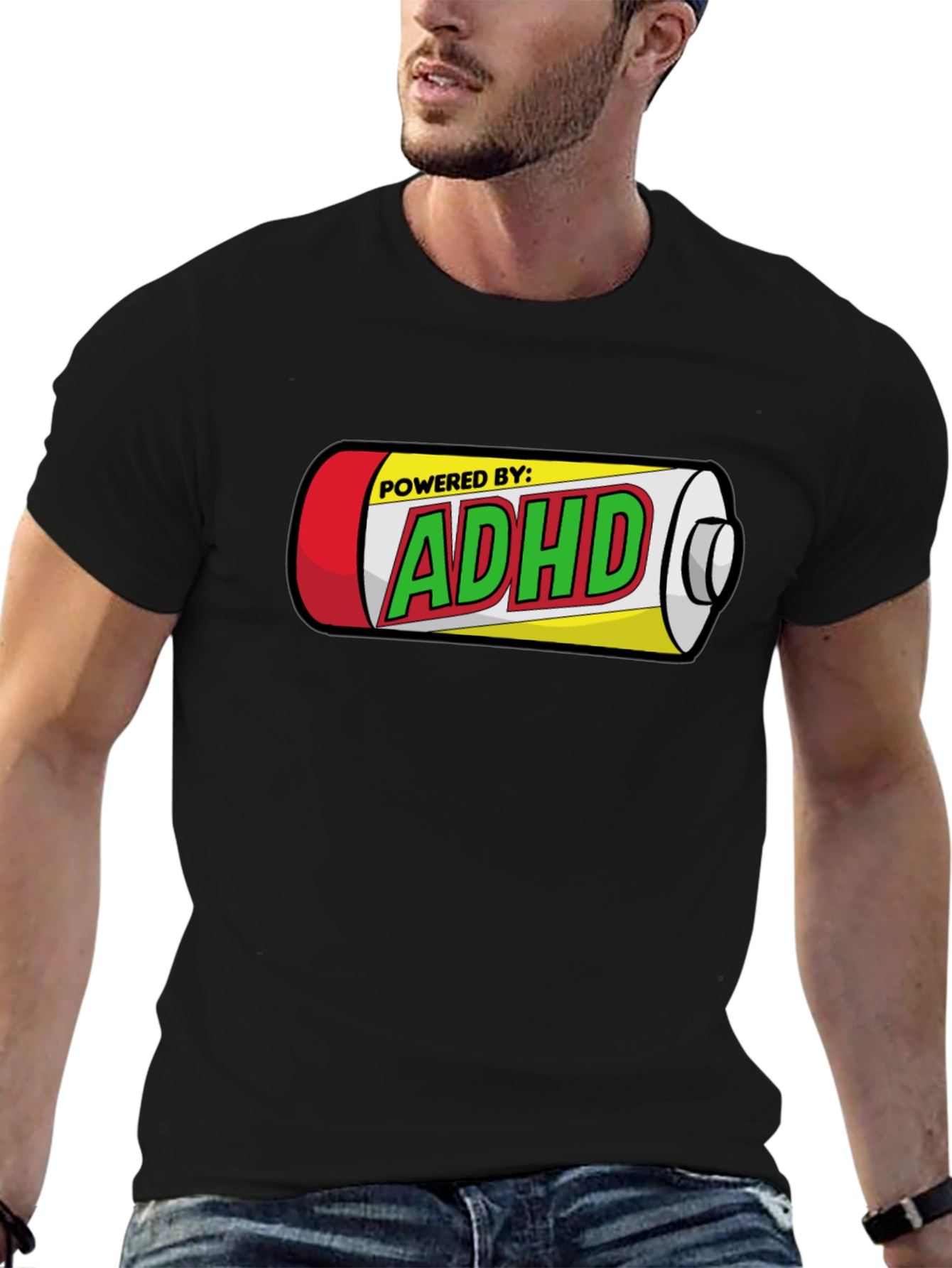 Powered By: ADHD T-Shirt - Novelty Design