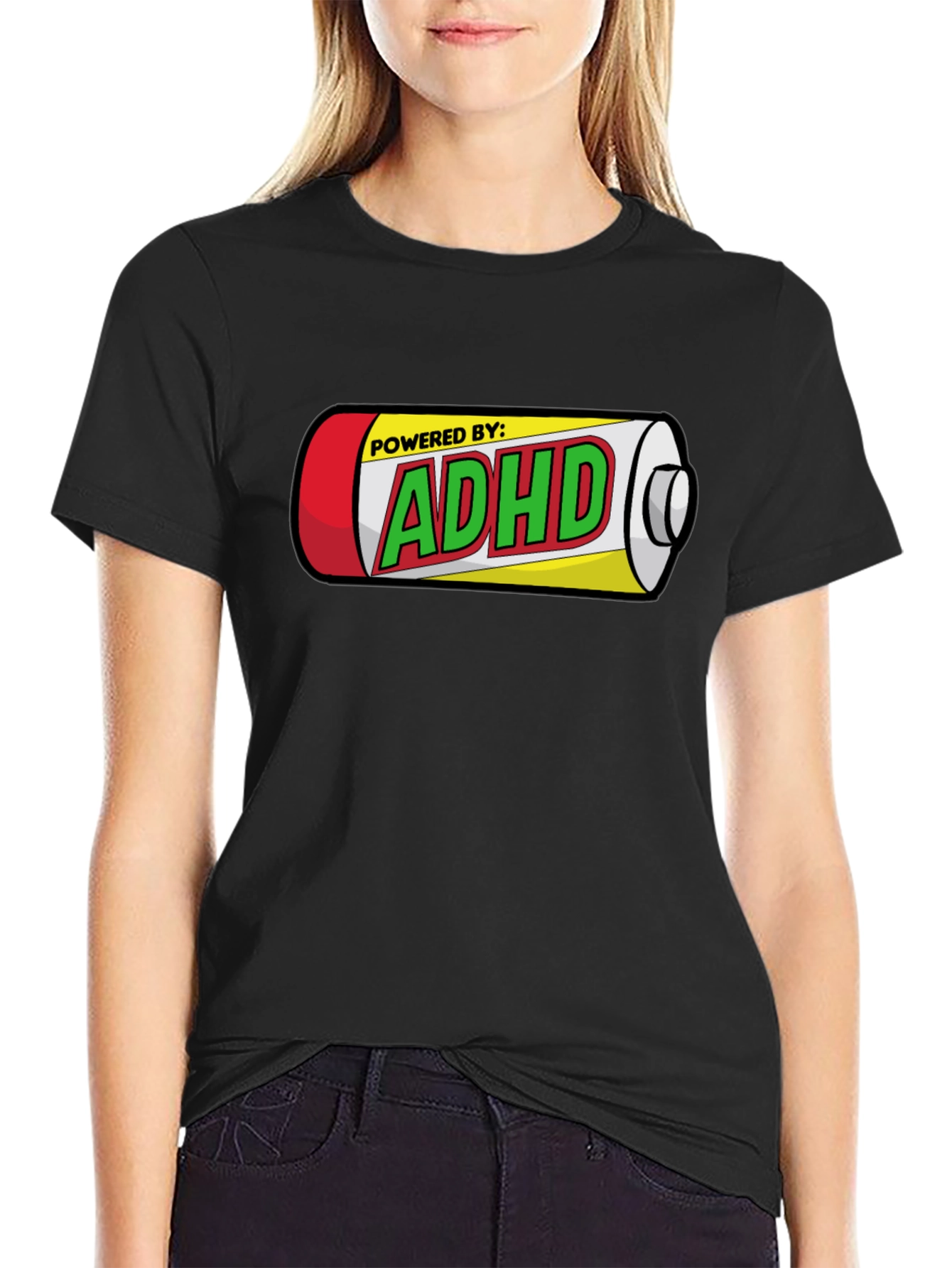 Powered By: ADHD T-Shirt - Novelty Design