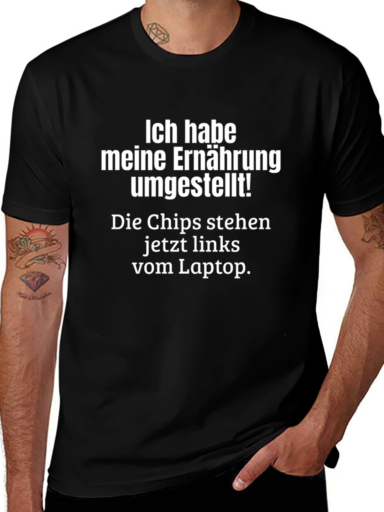 Funny German Diet Chips Laptop T-Shirt