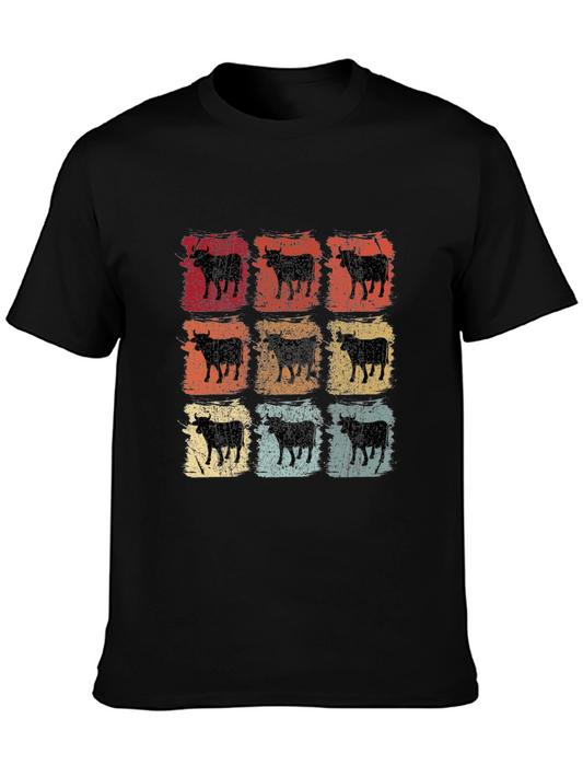 Retro Cow T-Shirt Vintage Cattle Farm Tee