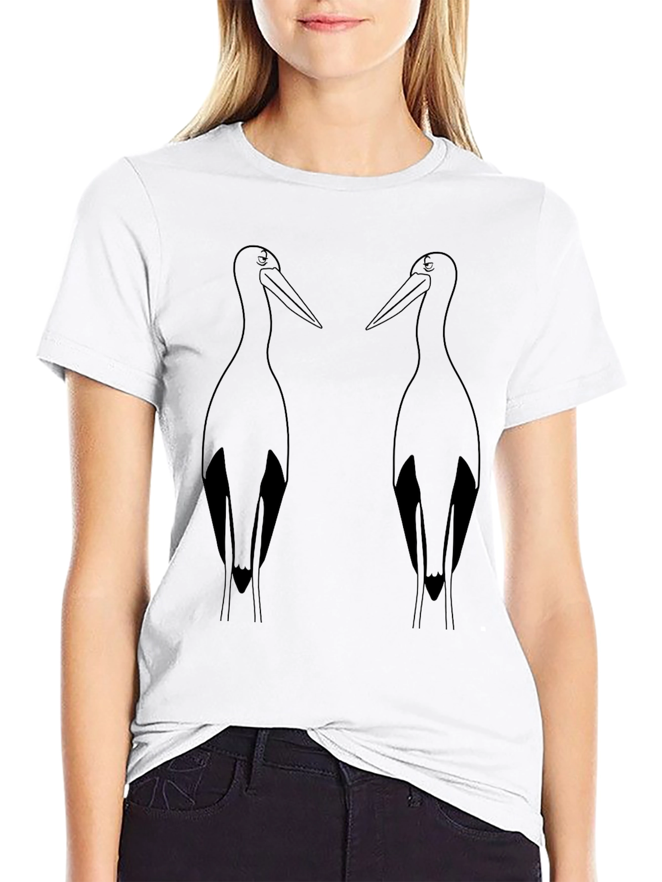 Black Pelican Graphic Tee - Cool Bird Design
