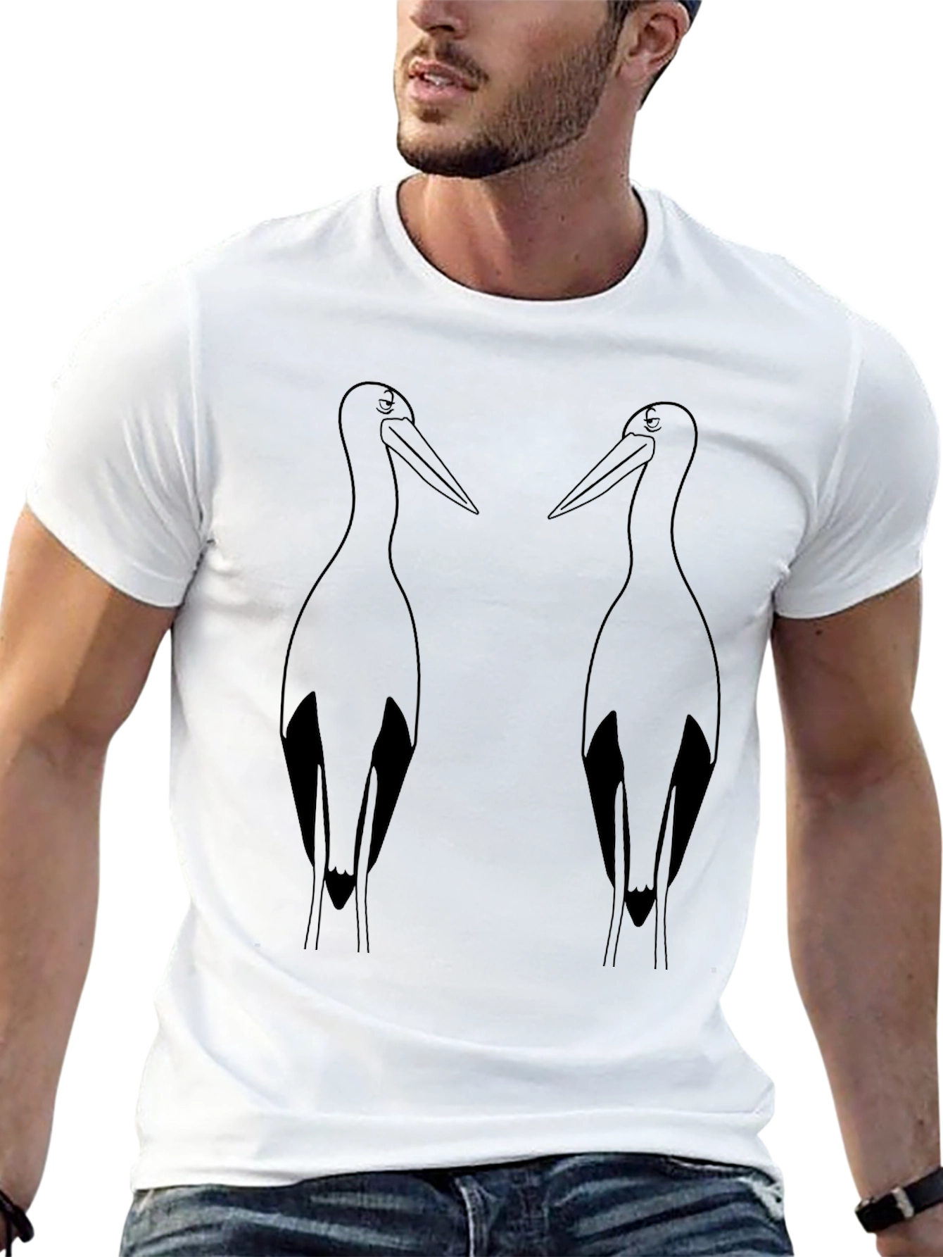 Black Pelican Graphic Tee - Cool Bird Design
