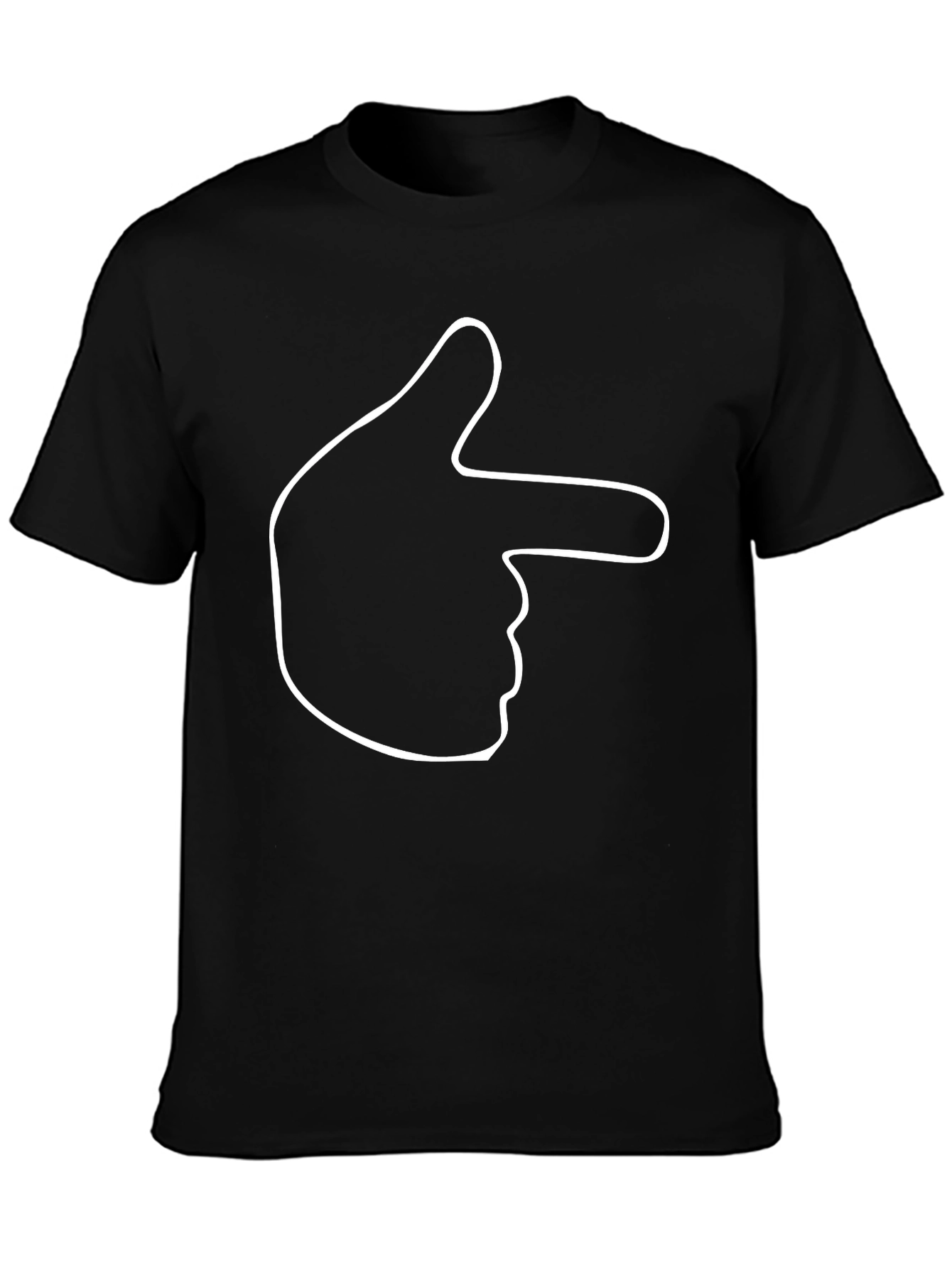 Funny Hand Gun Gesture Black T-Shirt