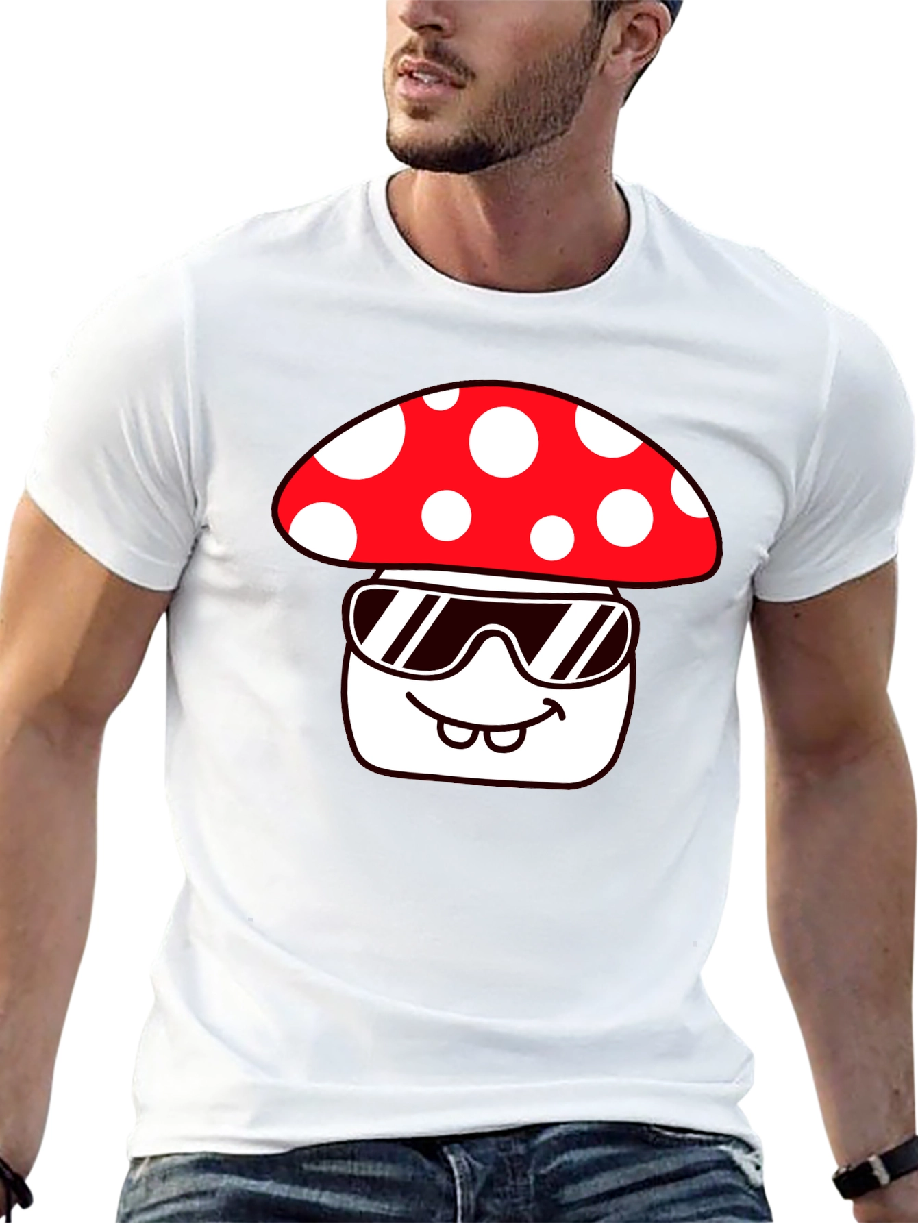 Cool Mushroom Graphic Tee - Quirky Fun Design
